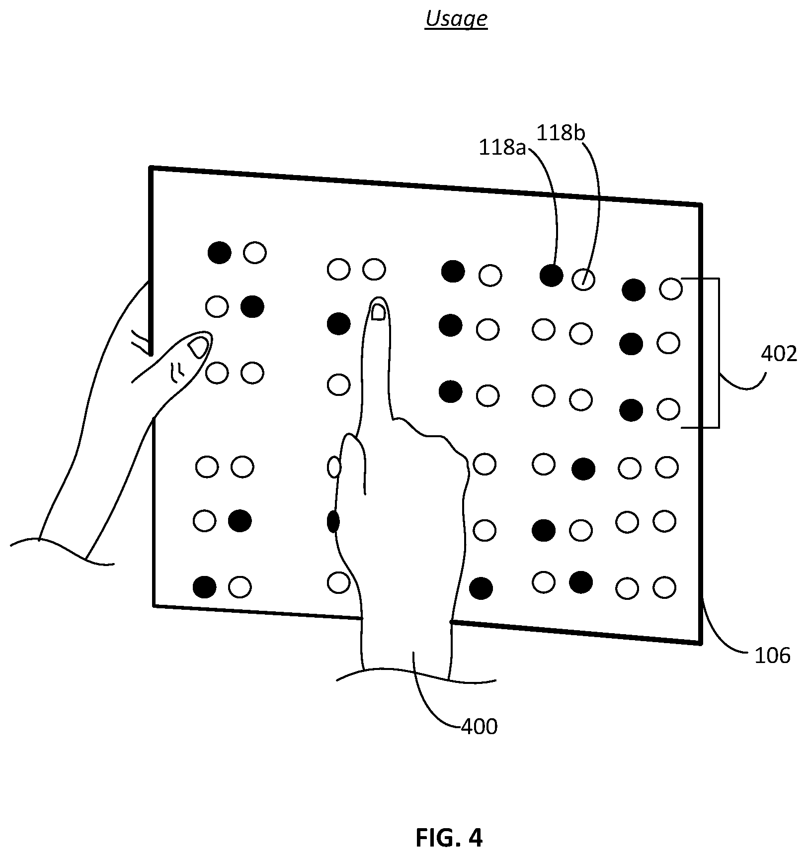 Patent US11854423 Figure 3 – Refreshable braille display