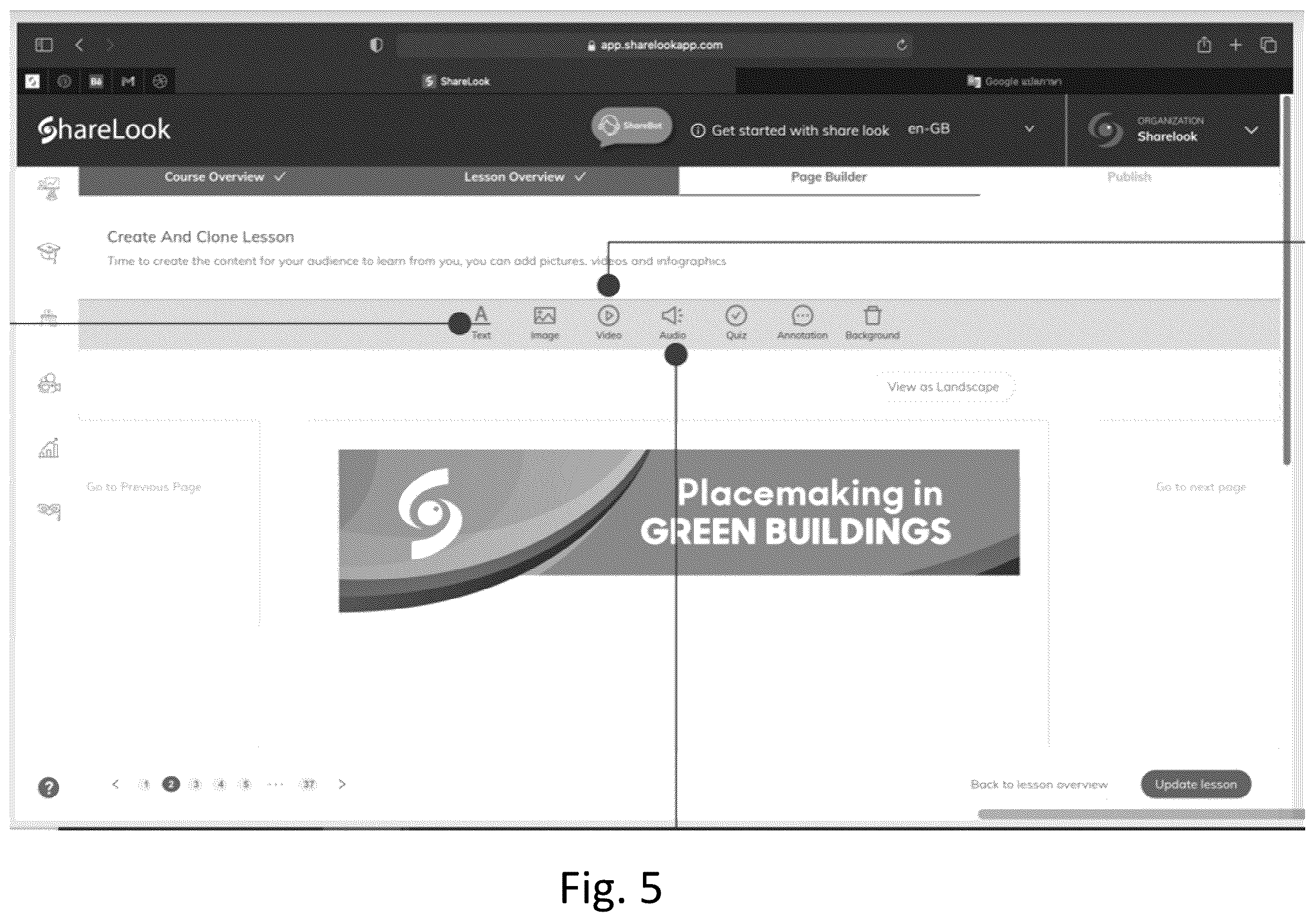Patent US11854430 Figure 8 – Learning platform with live broadcast events
