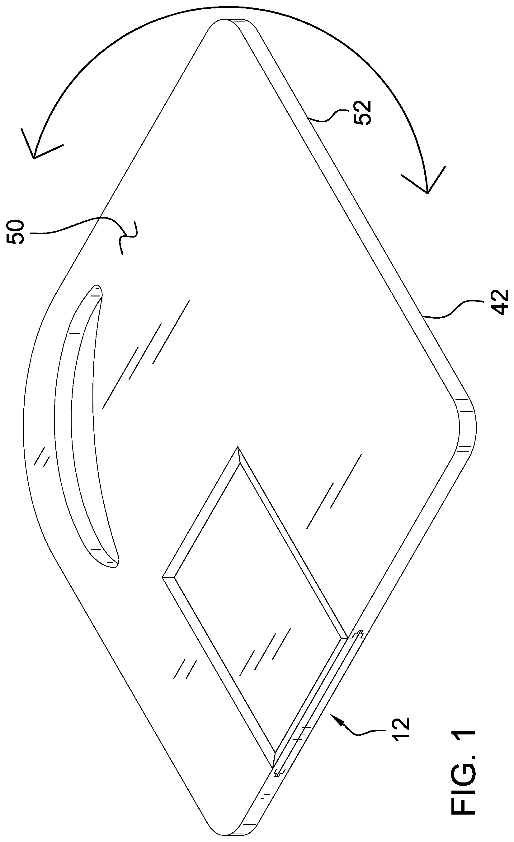 Patent US11854437 Figure 1 – Trade card protection assembly