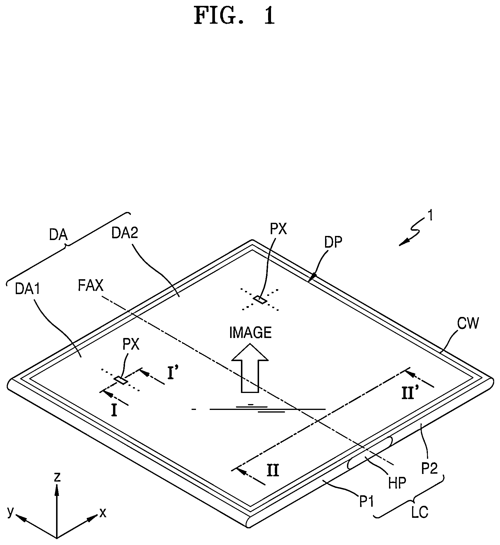 Patent US11854442 Figure 1 – Cover window and display device including the same