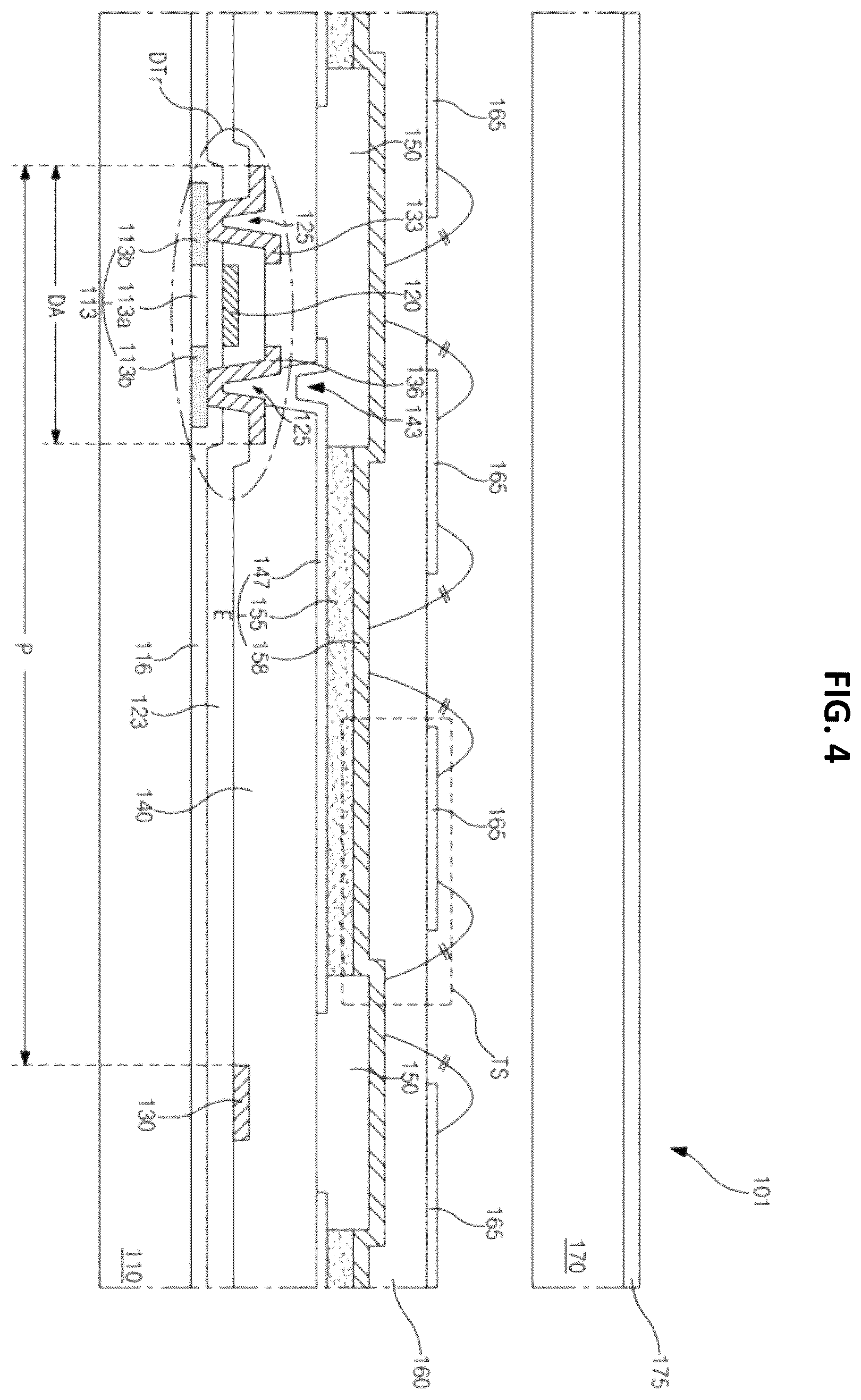 Patent US11854447 Figure 4 – In-cell touch organic light-emitting diode display device