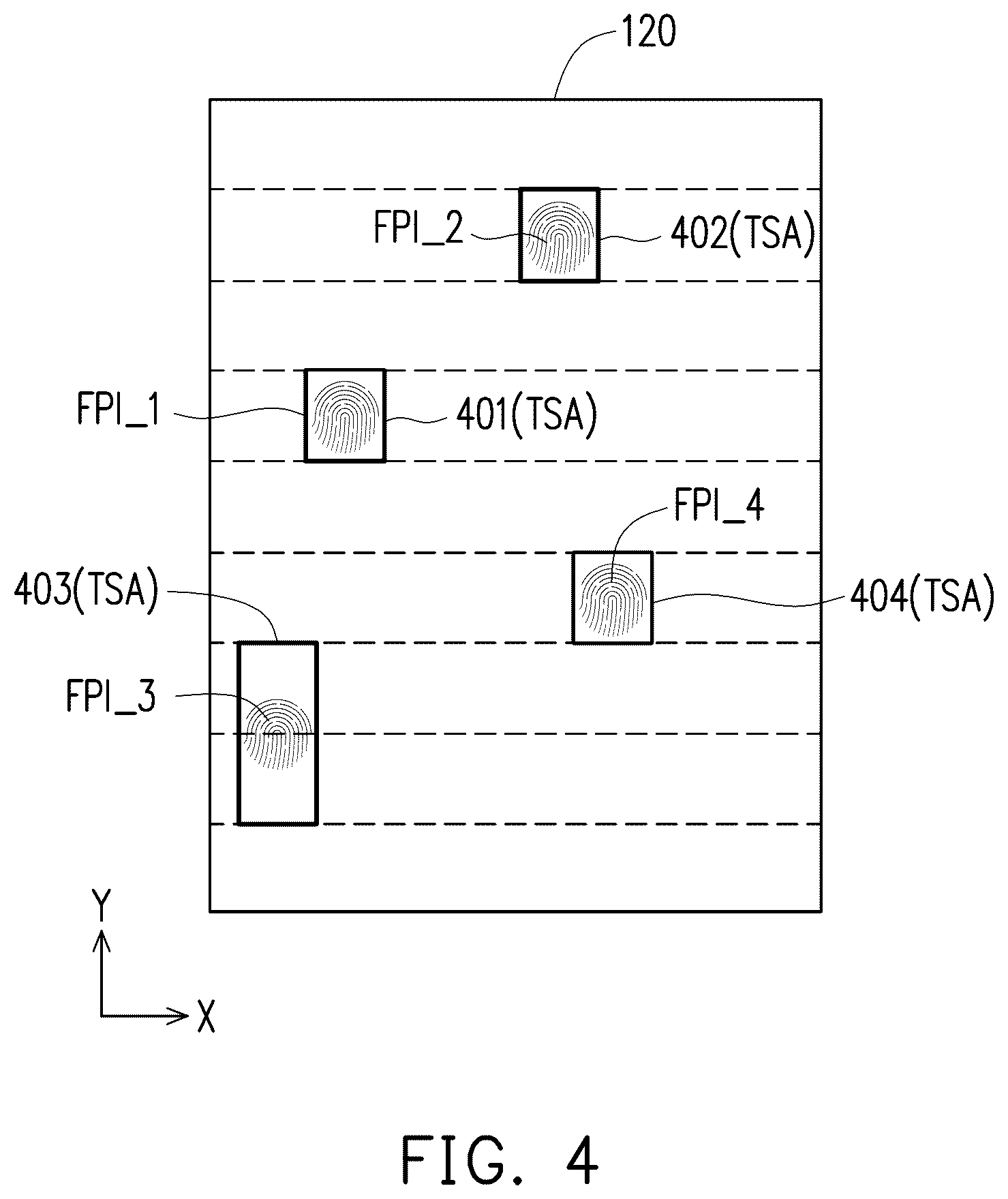Patent US11854451 Figure 4 – Electronic circuit having display driving function, touch sensing function and fingerprint sensing function