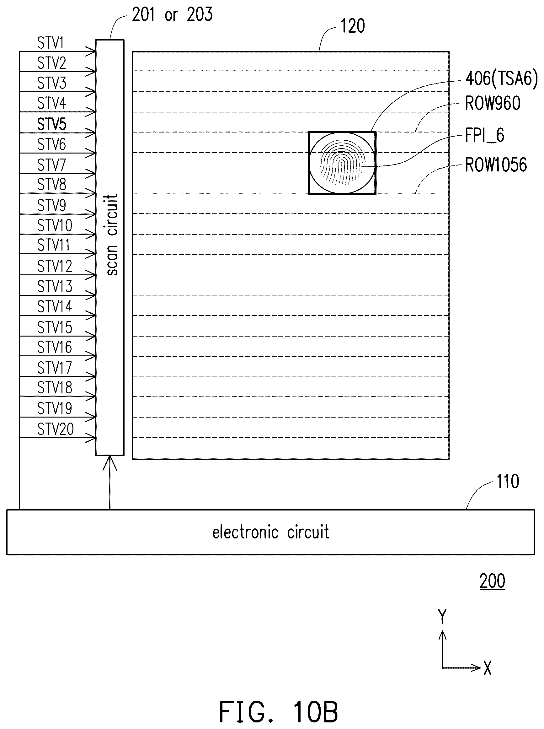 Patent US11854451 Figure 11 – Electronic circuit having display driving function, touch sensing function and fingerprint sensing function
