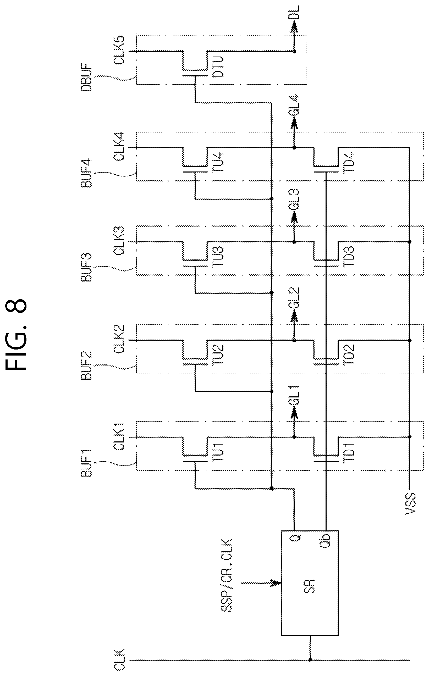 Patent US11854467 Figure 8 – Gate driver including dummy output buffer and display device including same