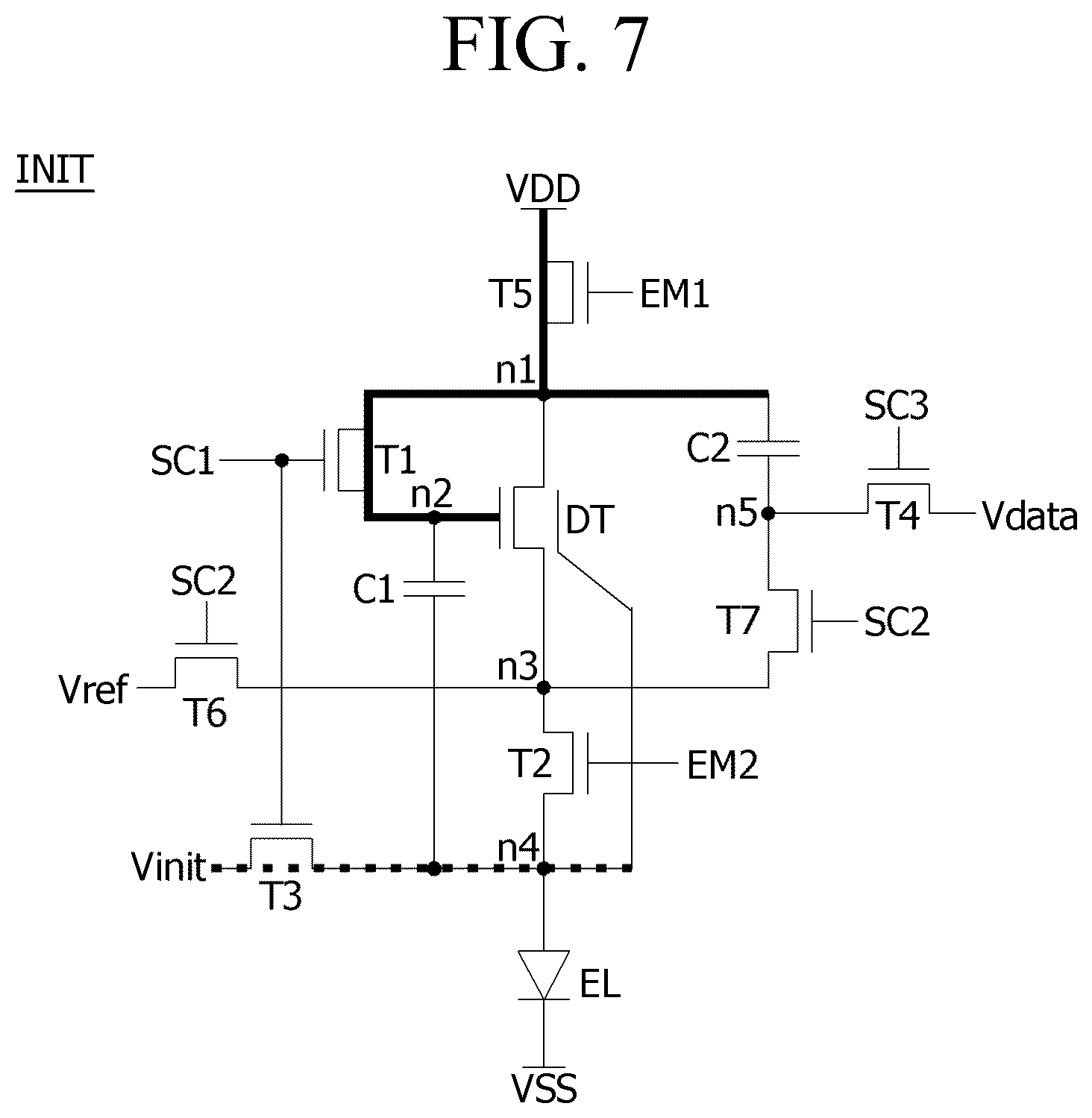 Patent US11854480 Figure 7 – Pixel circuit, method for driving pixel circuit and display device
