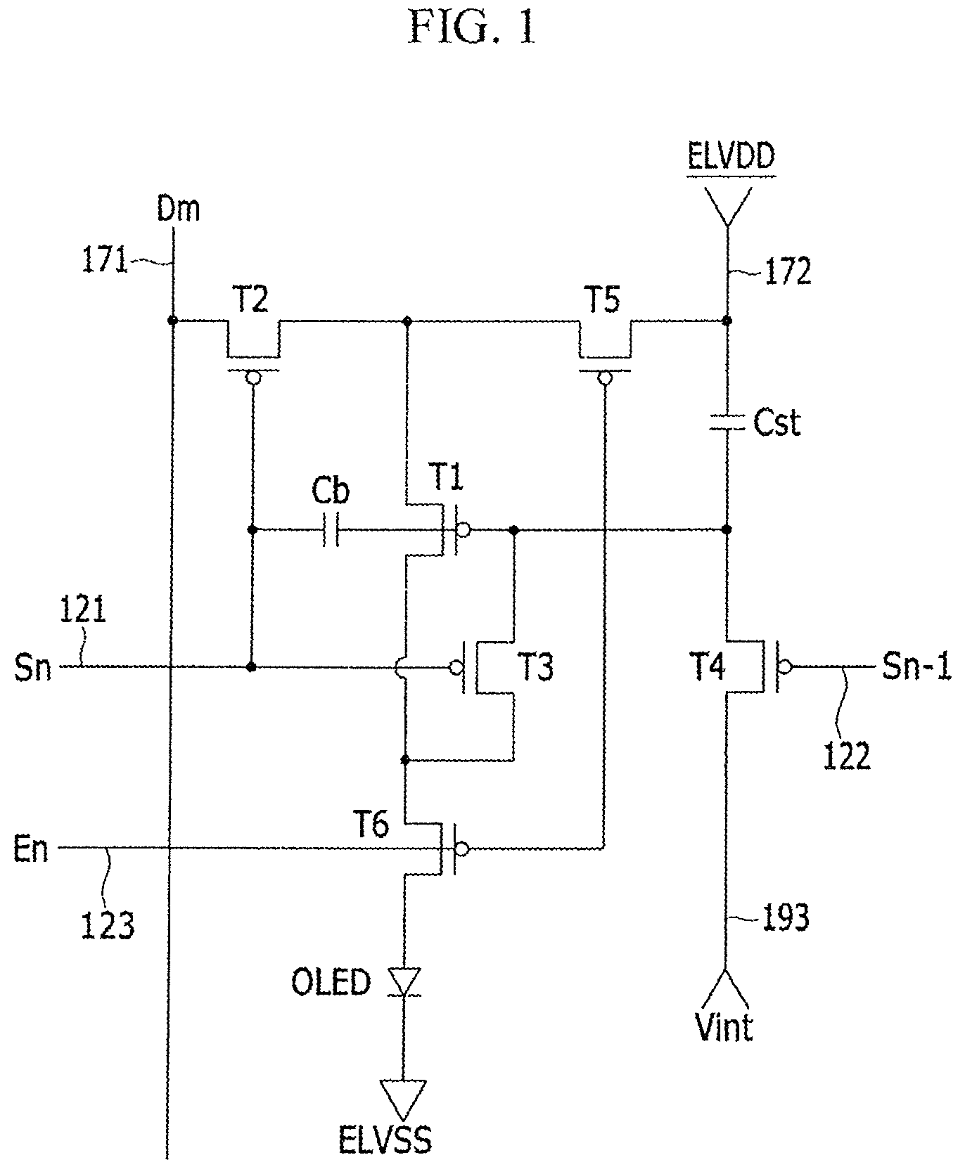 Patent US11854486 Figure 1 – Organic light emitting diode display
