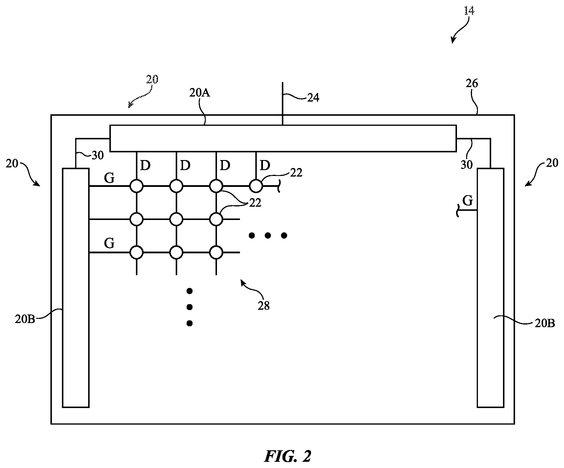 Patent US11854490 Figure 2 – Displays with gate driver circuitry in an active area