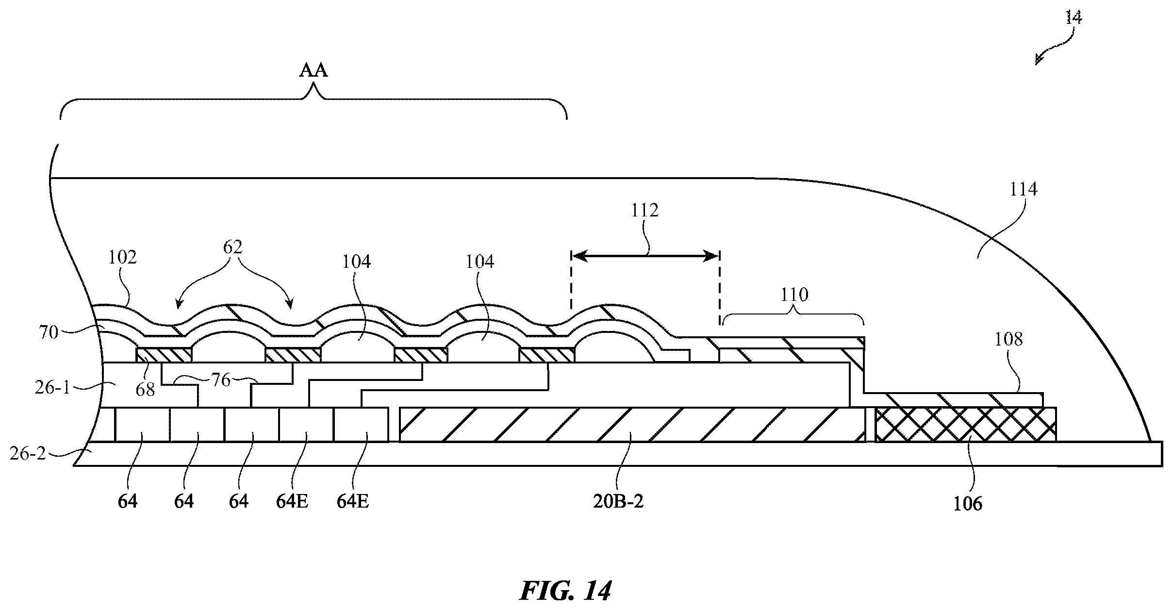 Patent US11854490 Figure 18 – Displays with gate driver circuitry in an active area