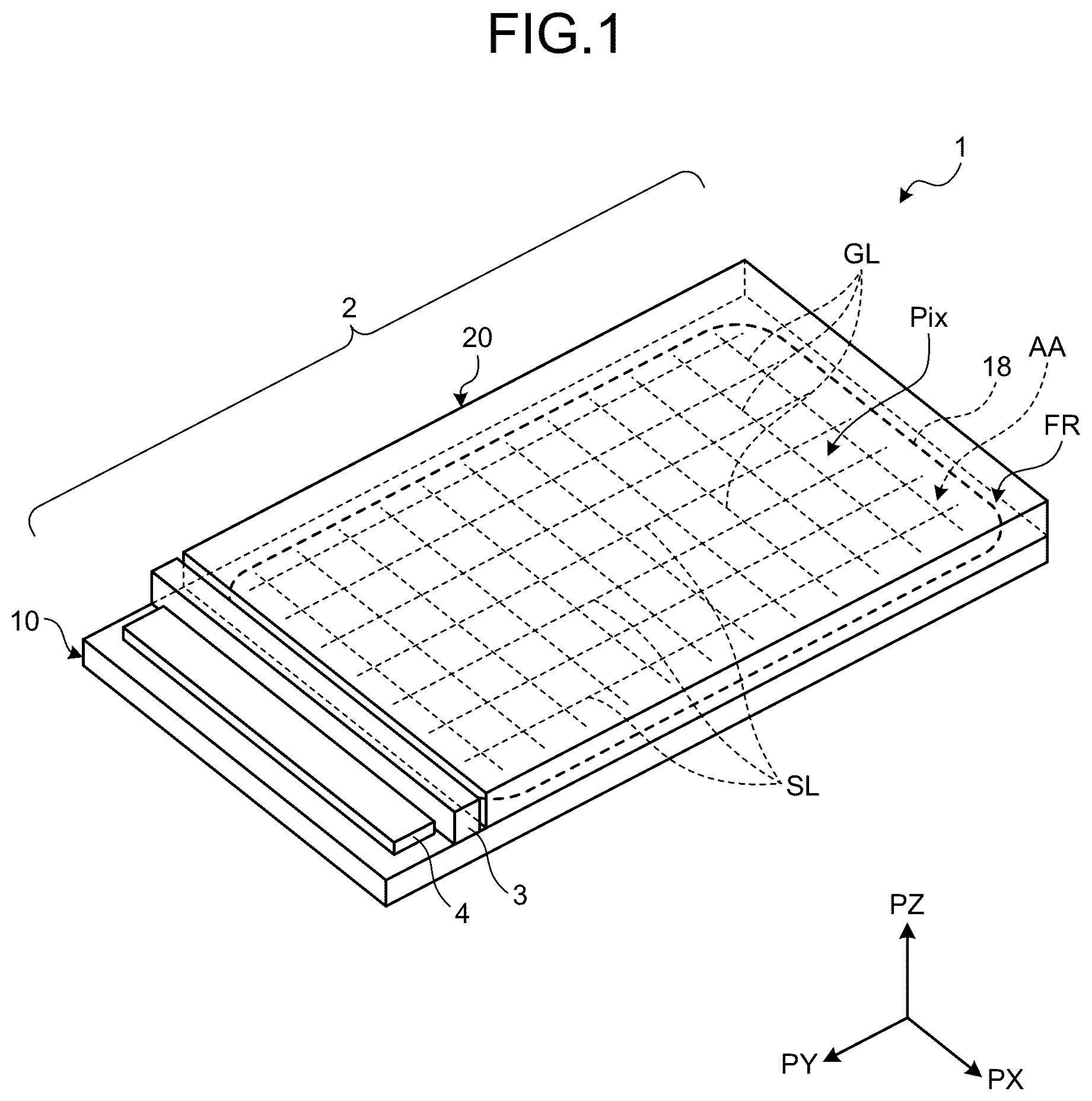 Patent US11854504 Figure 1 – Display device