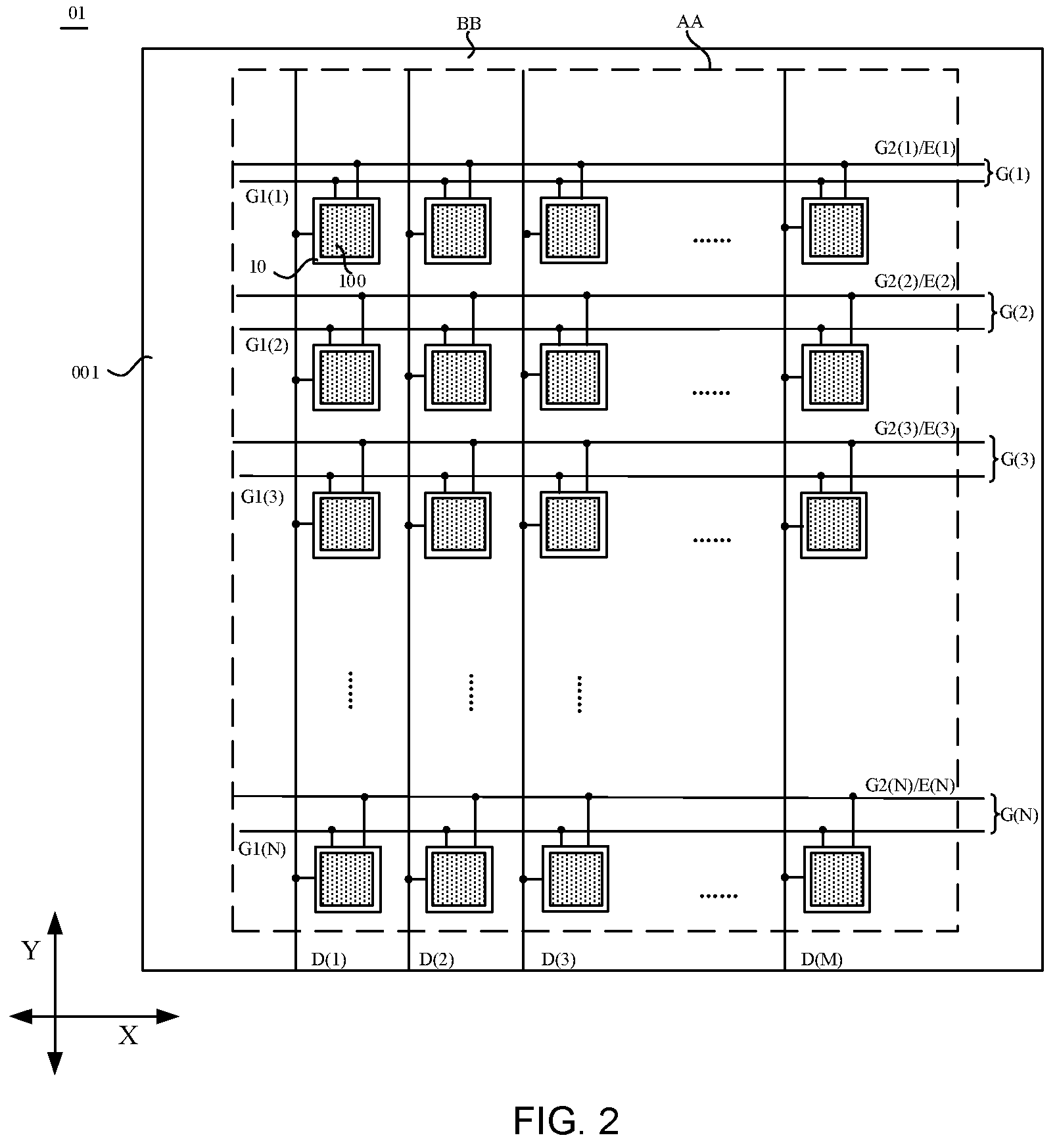 Patent US11854509 Figure 2 – Display substrate and driving method conducive to reduce total number of gate scan lines narrowing bezel of display substate