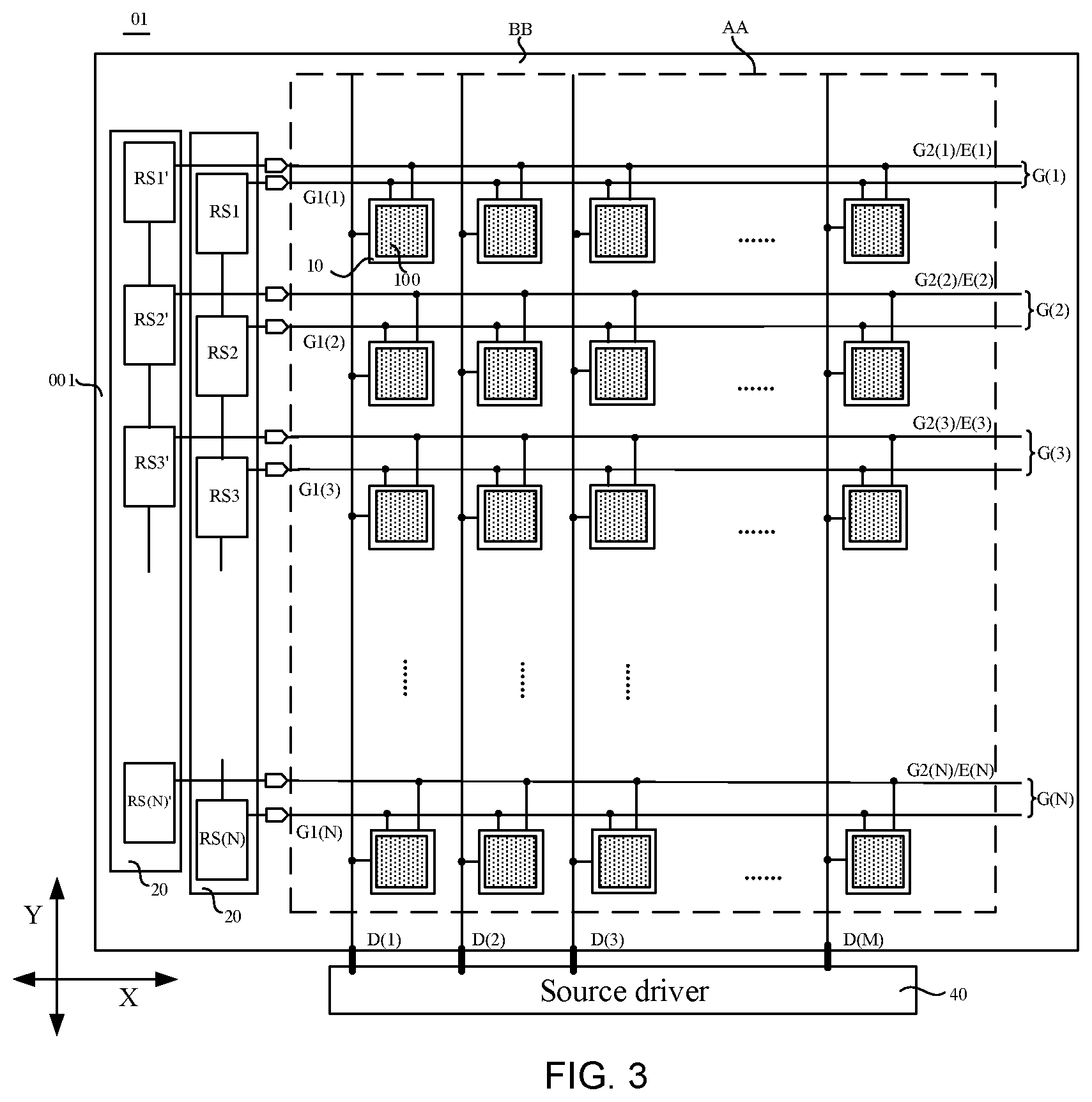 Patent US11854509 Figure 3 – Display substrate and driving method conducive to reduce total number of gate scan lines narrowing bezel of display substate