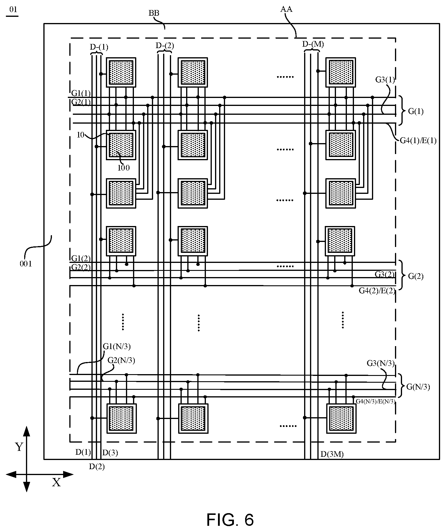 Patent US11854509 Figure 6 – Display substrate and driving method conducive to reduce total number of gate scan lines narrowing bezel of display substate