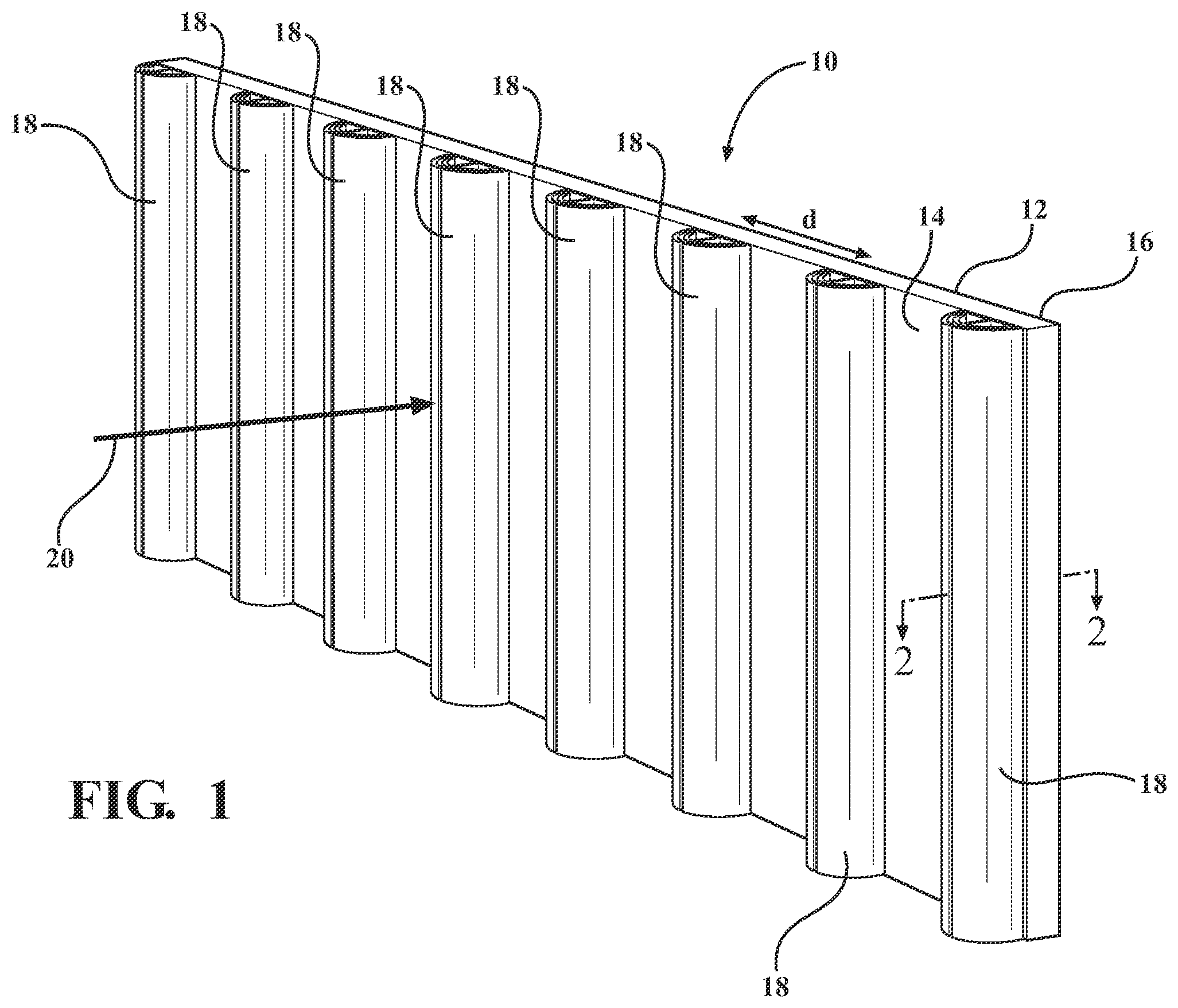 Patent US11854522 Figure 1 – Sound absorbing structure having one or more acoustic scatterers attached to a transparent panel