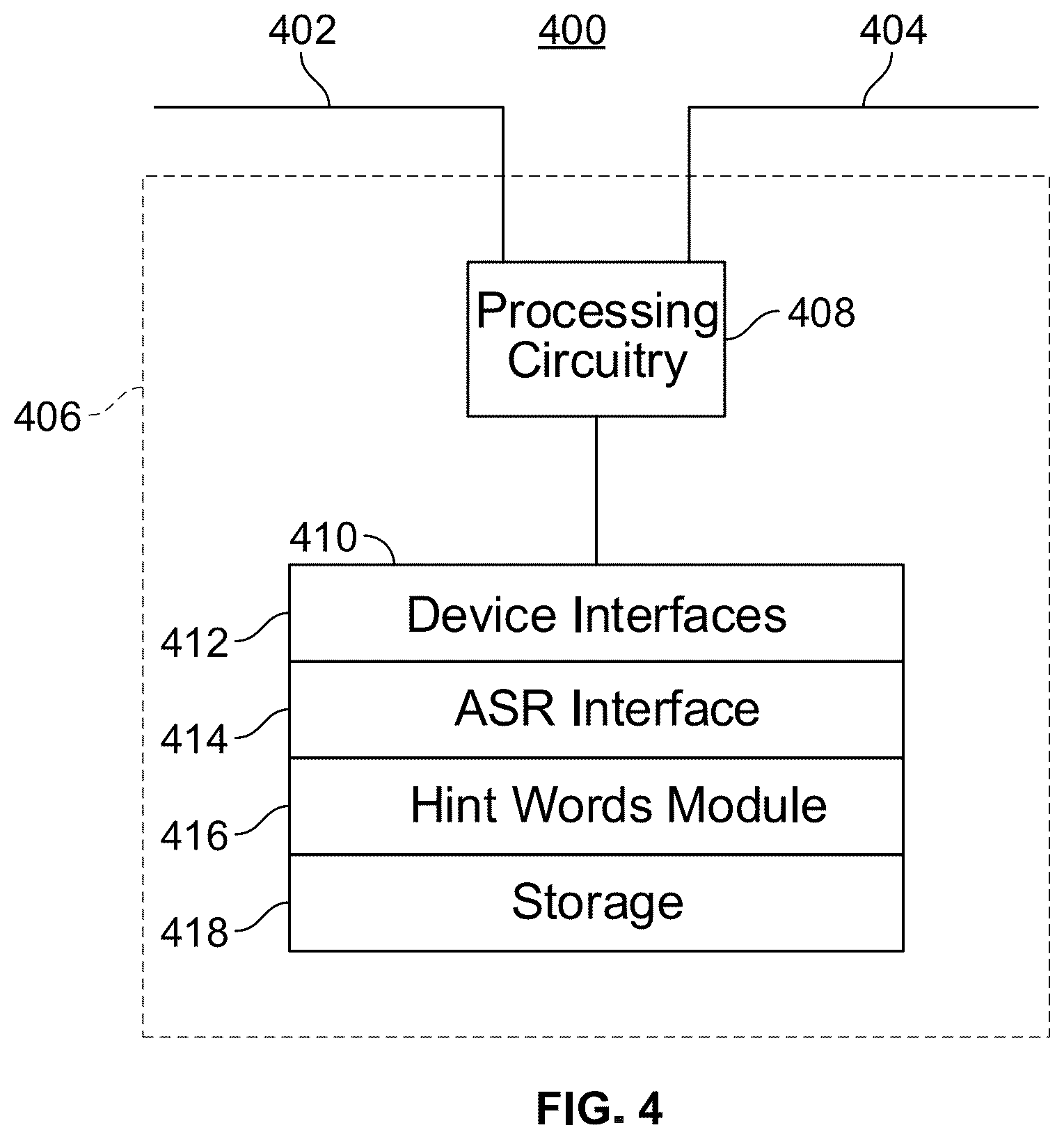 Patent US11854529 Figure 4 – Method and apparatus for generating hint words for automated speech recognition