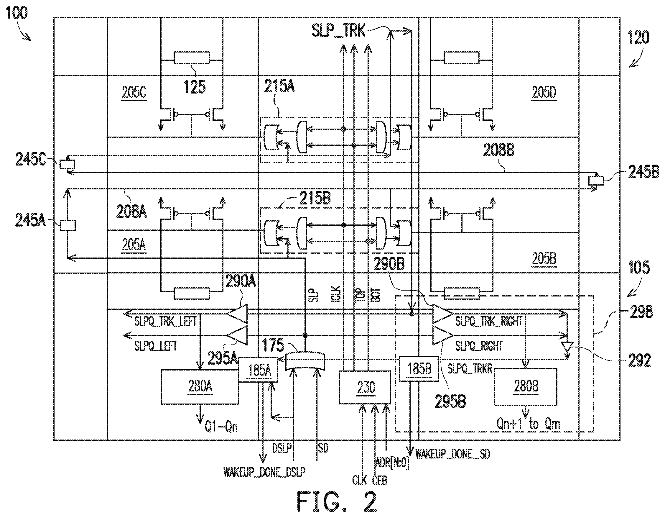 Patent US11854587 Figure 2 – Low power wake up for memory