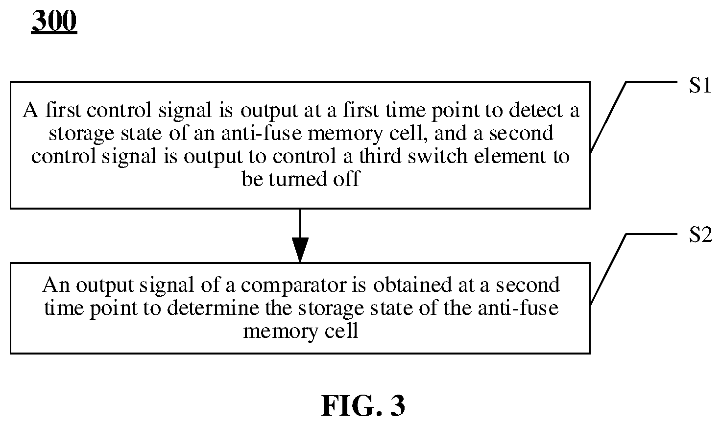 Patent US11854605 Figure 3 – State detection circuit for anti-fuse memory cell, and memory