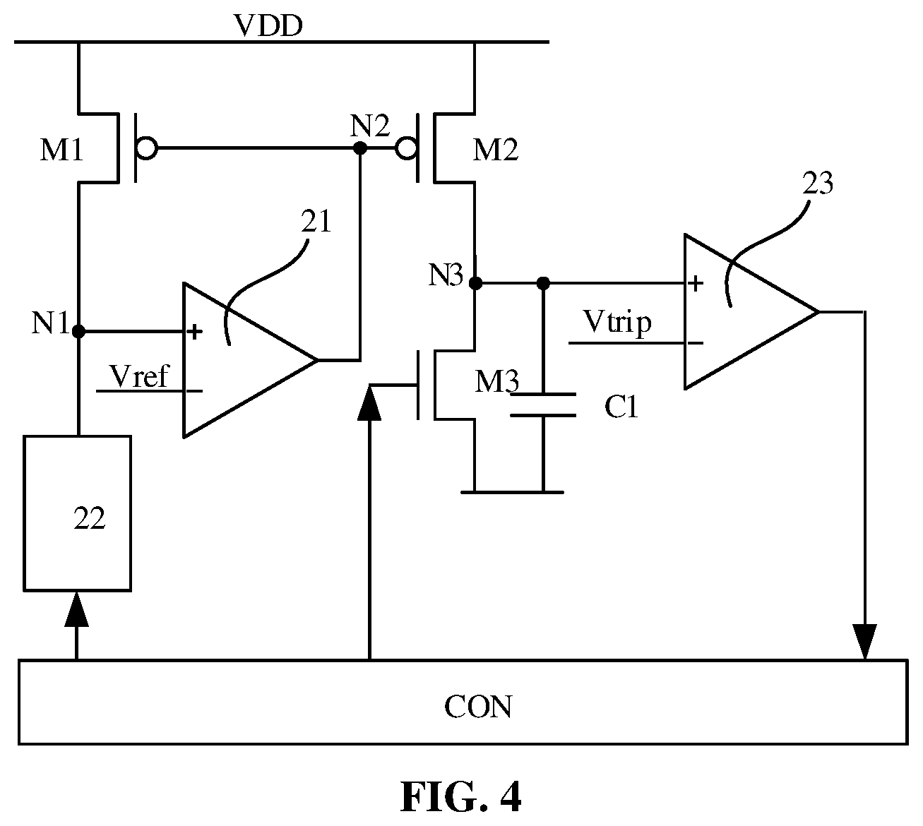 Patent US11854605 Figure 4 – State detection circuit for anti-fuse memory cell, and memory