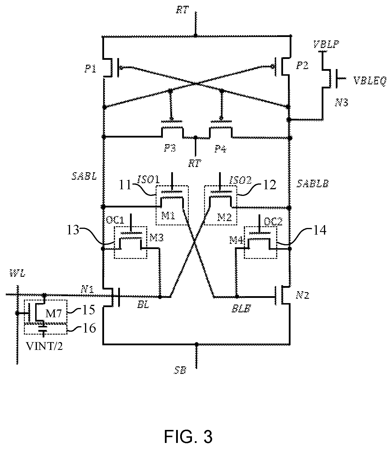 Patent US11854606 Figure 3 – Sense amplifier and method for controlling the same