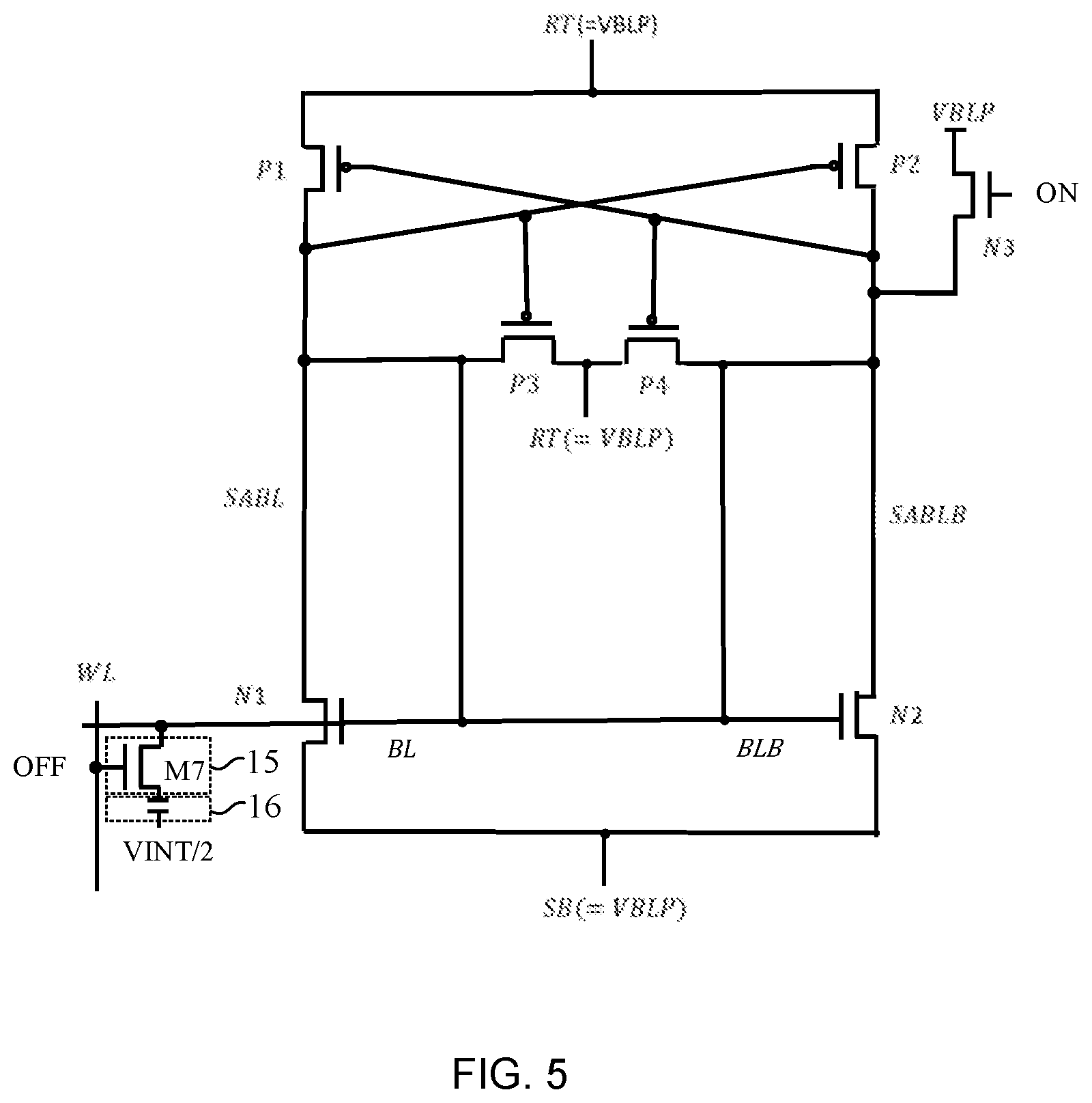 Patent US11854606 Figure 5 – Sense amplifier and method for controlling the same