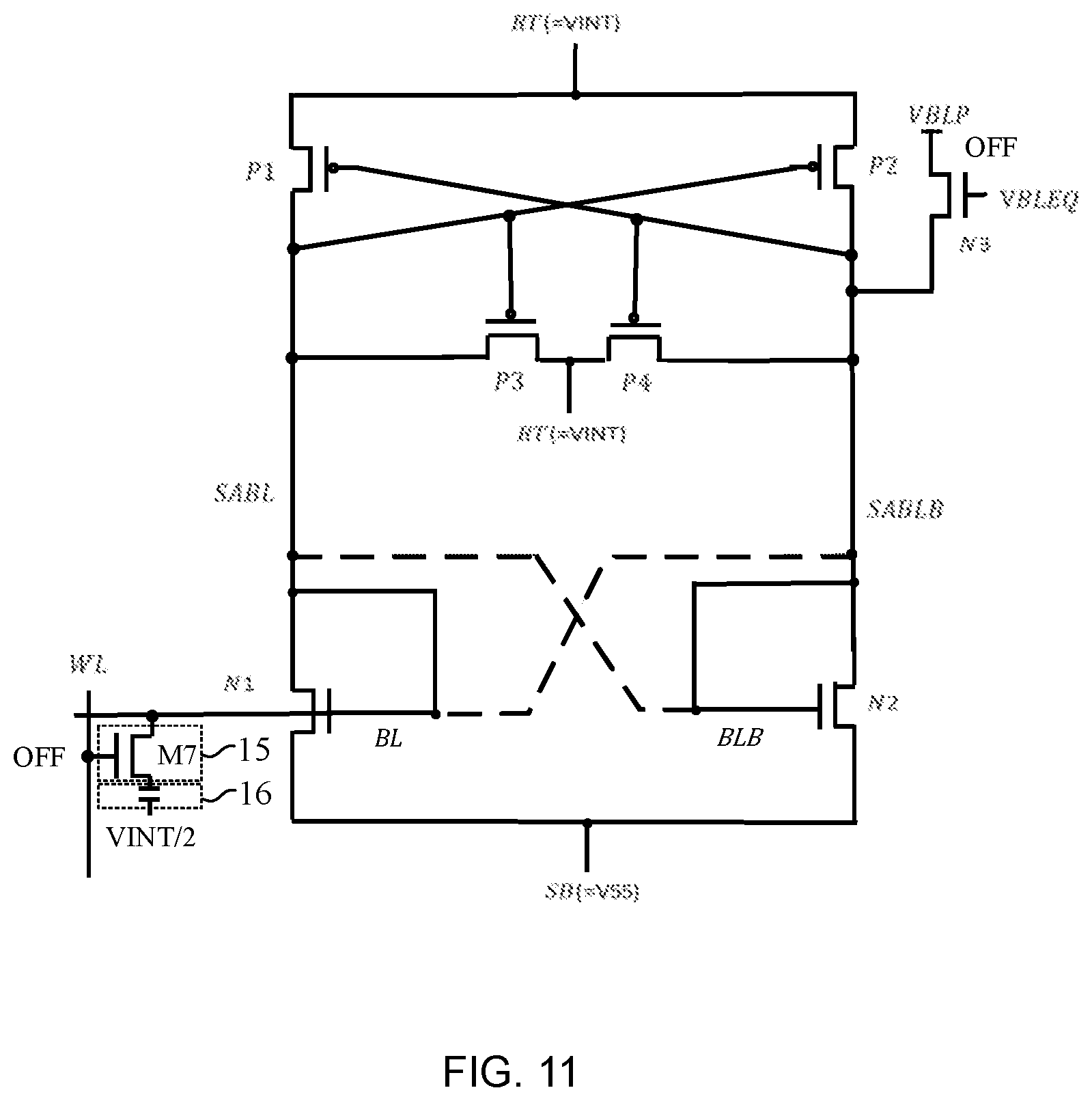 Patent US11854606 Figure 11 – Sense amplifier and method for controlling the same