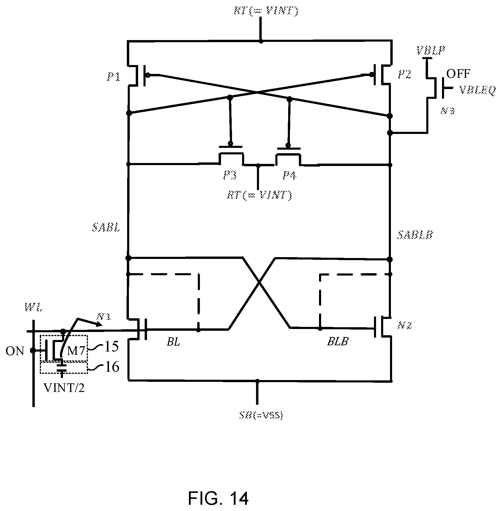 Patent US11854606 Figure 14 – Sense amplifier and method for controlling the same