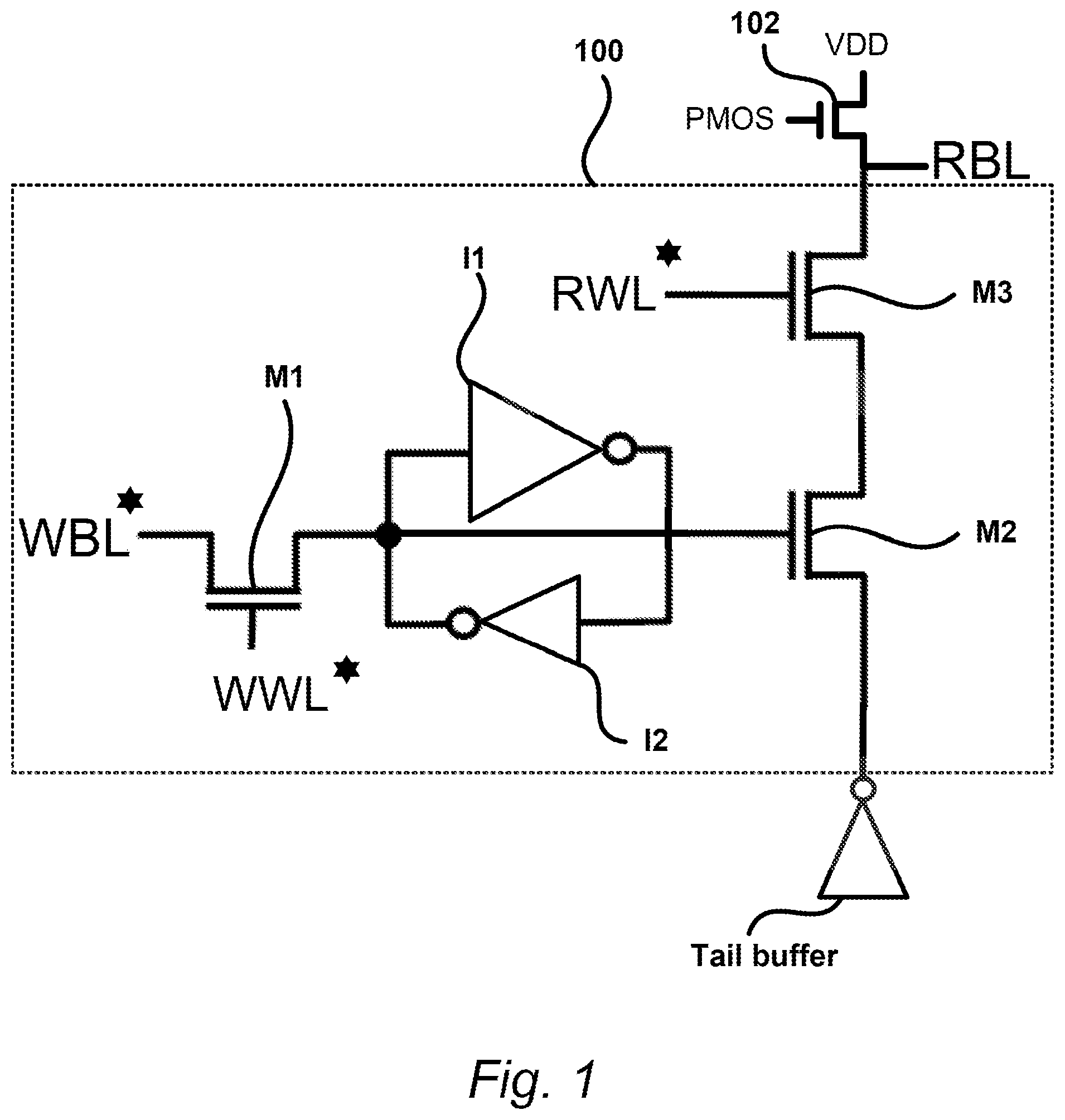 Patent US11854608 Figure 1 – SRAM architecture