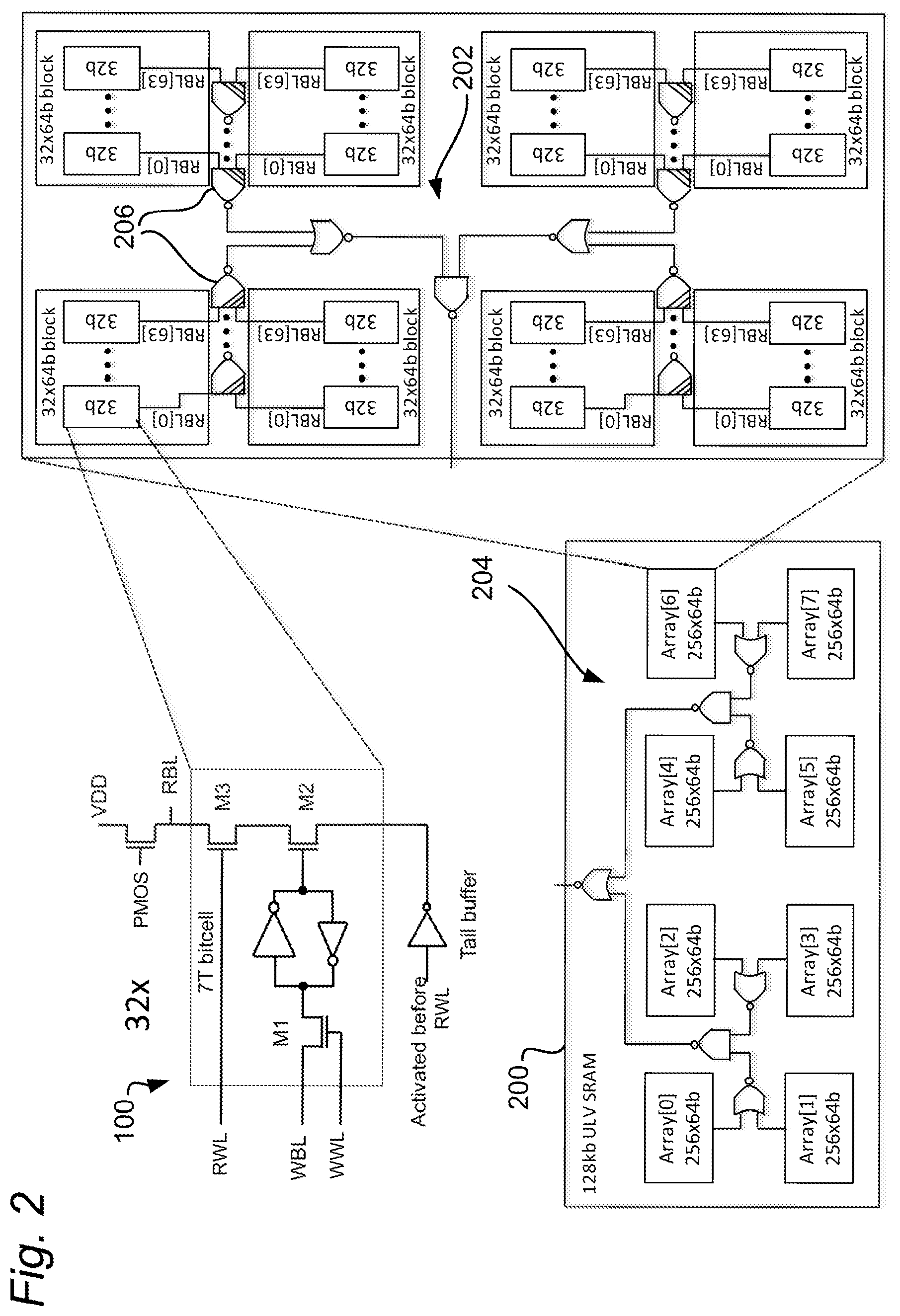 Patent US11854608 Figure 2 – SRAM architecture