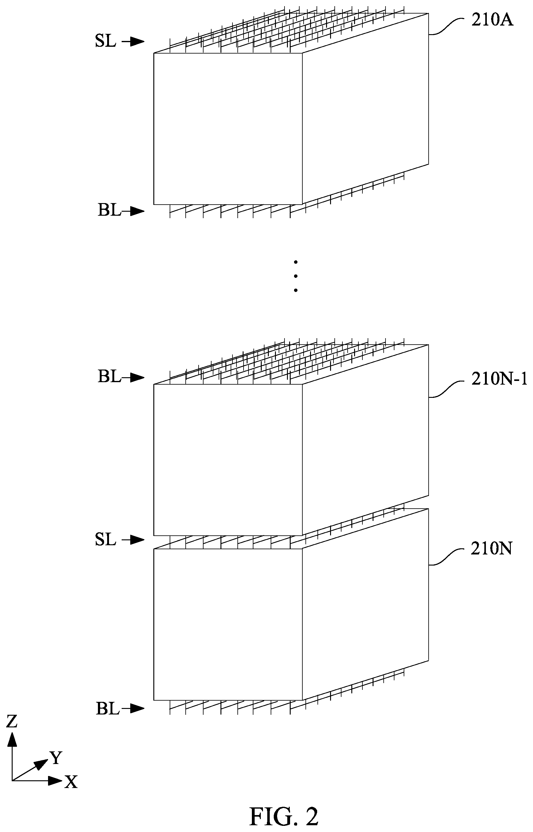 Patent US11854616 Figure 2 – Memory including metal rails with balanced loading