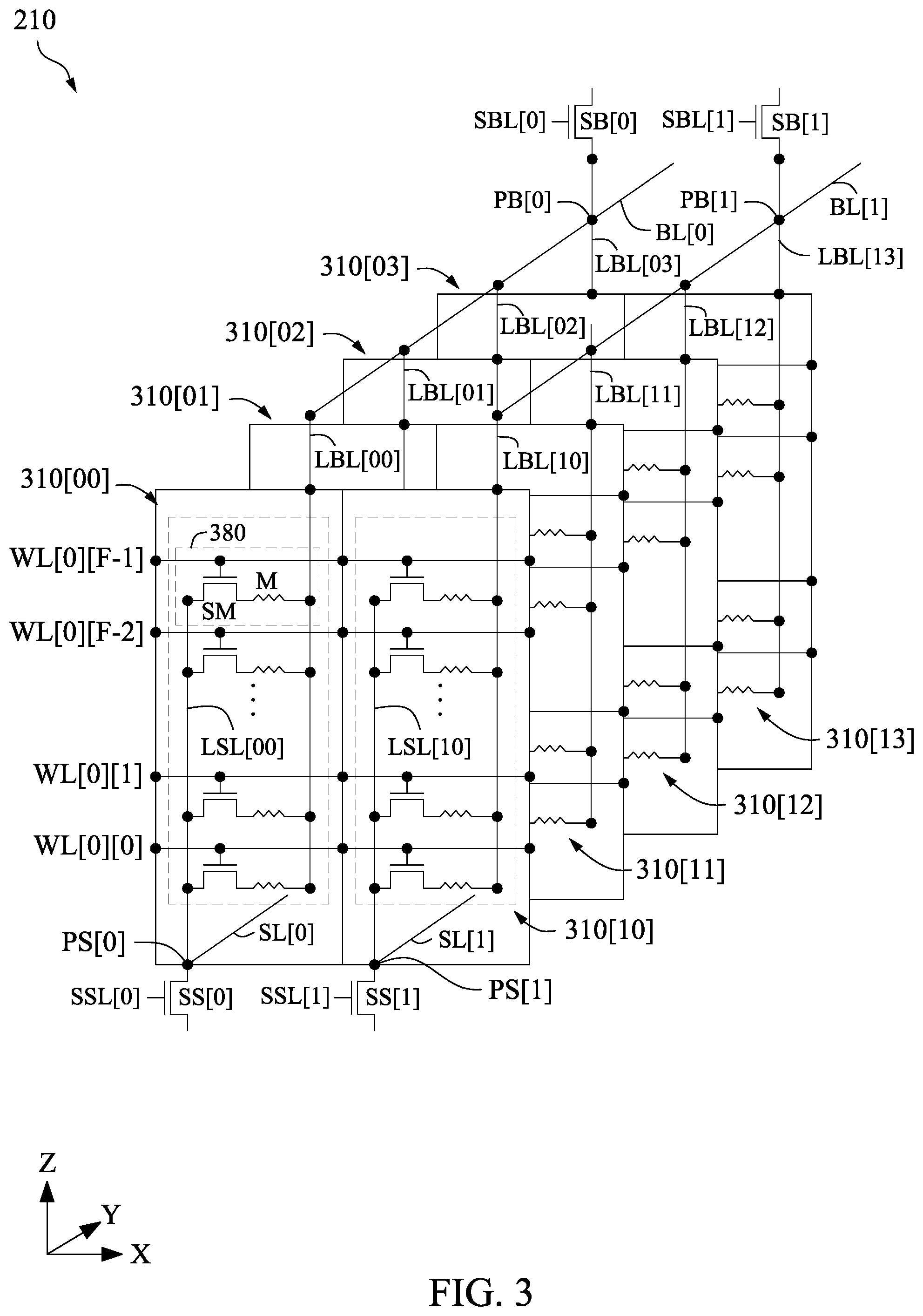 Patent US11854616 Figure 3 – Memory including metal rails with balanced loading
