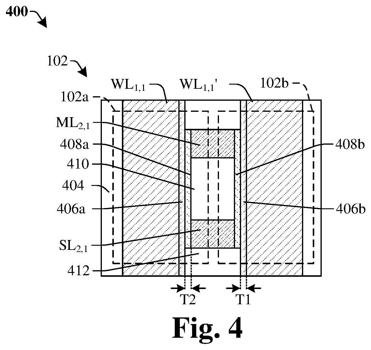 Patent US11854619 Figure 4 – Memory device with content addressable memory units