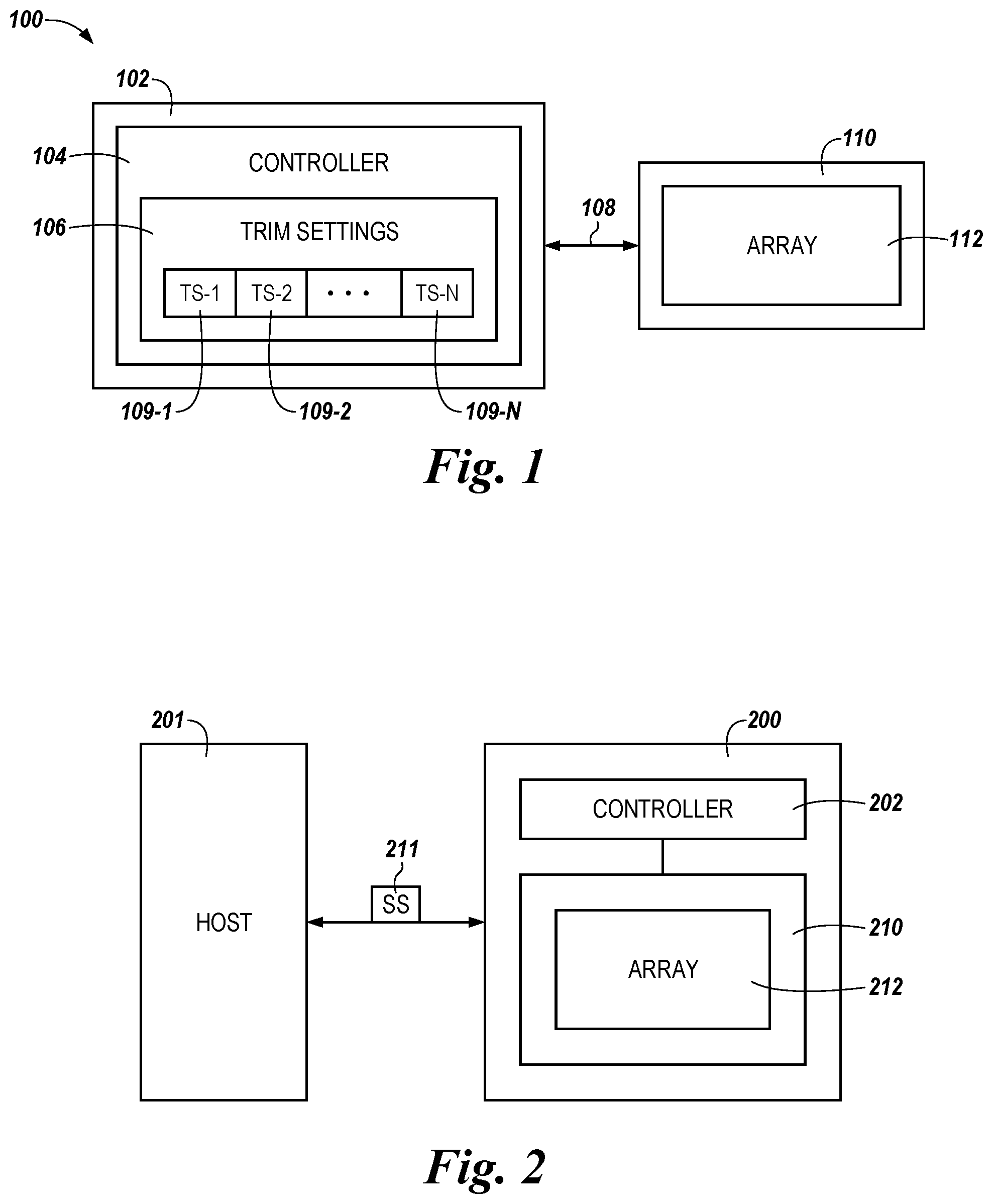 Patent US11854634 Figure 1 – Selectable trim settings on a memory device