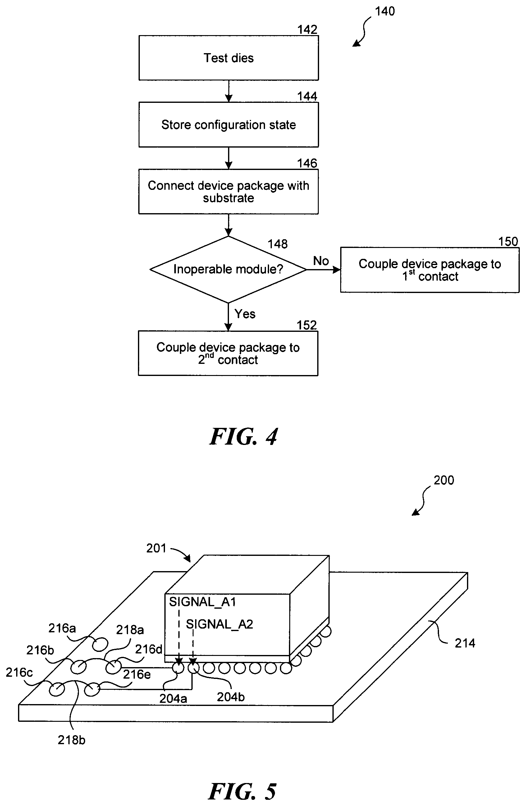 Patent US11854635 Figure 4 – Reclaimable semiconductor device package and associated systems and methods