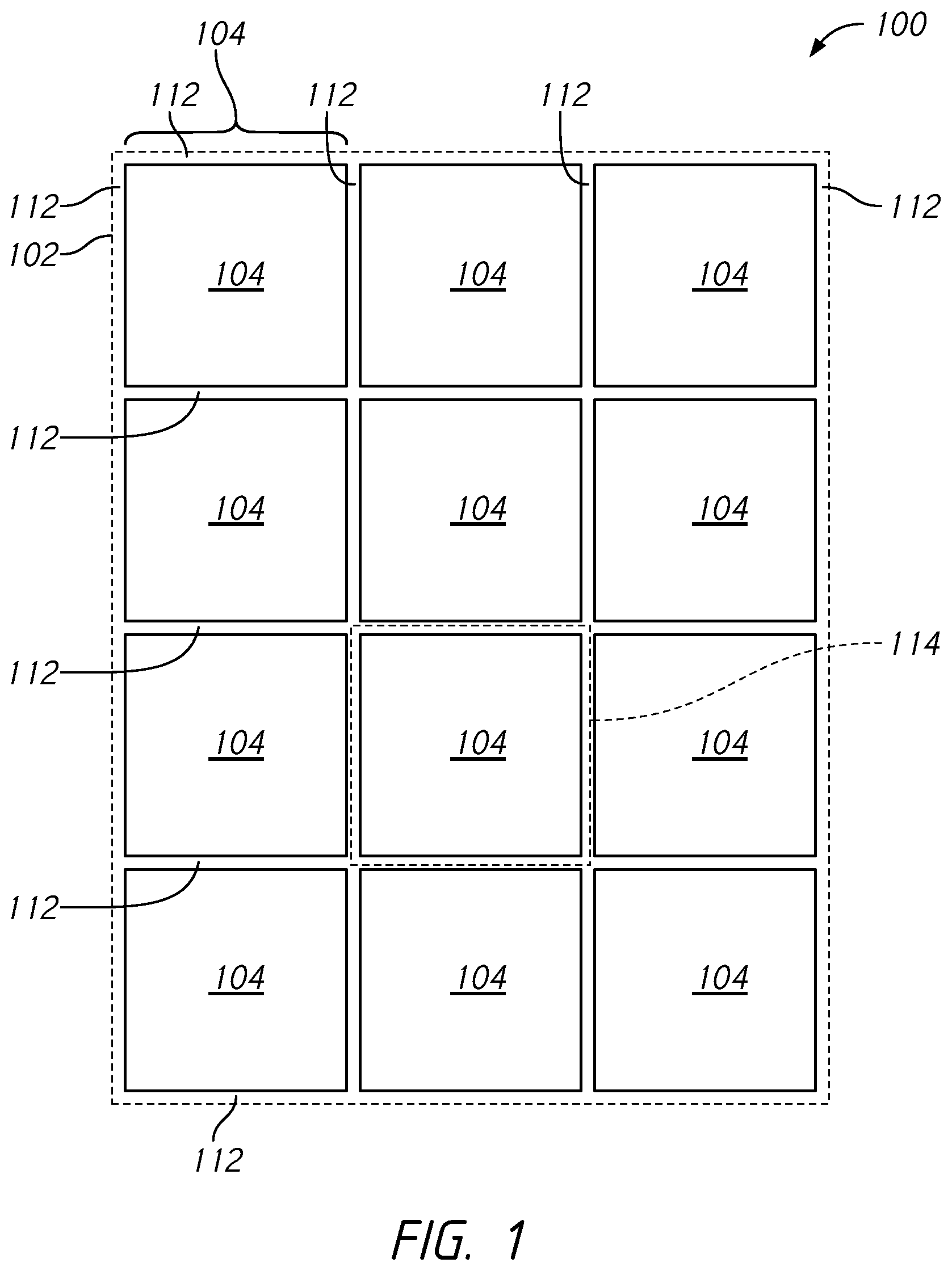 Patent US11854639 Figure 1 – Test circuit in scribe region for memory failure analysis