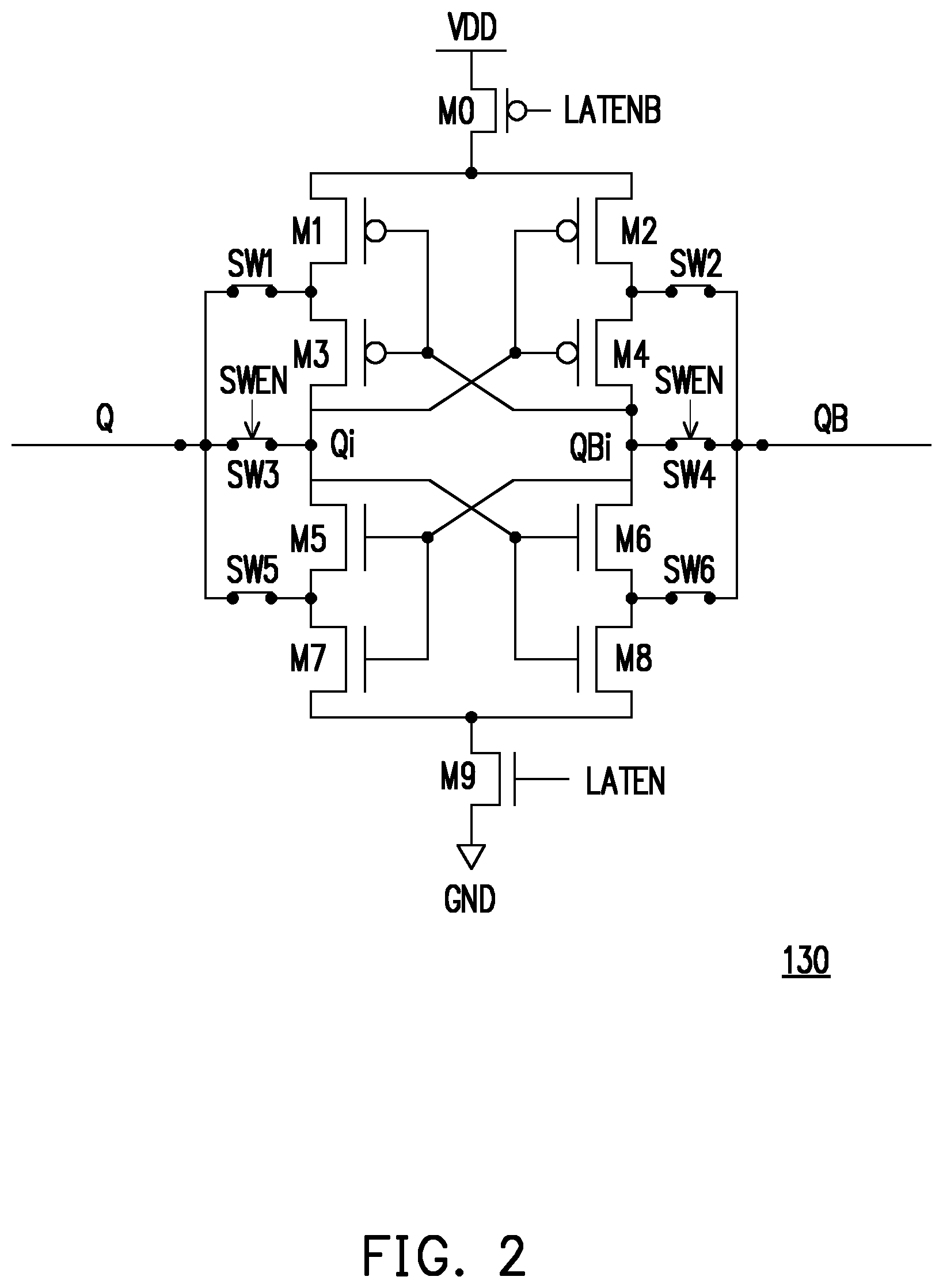 Patent US11854650 Figure 2 – Memory device, sense amplifier and method for mismatch compensation