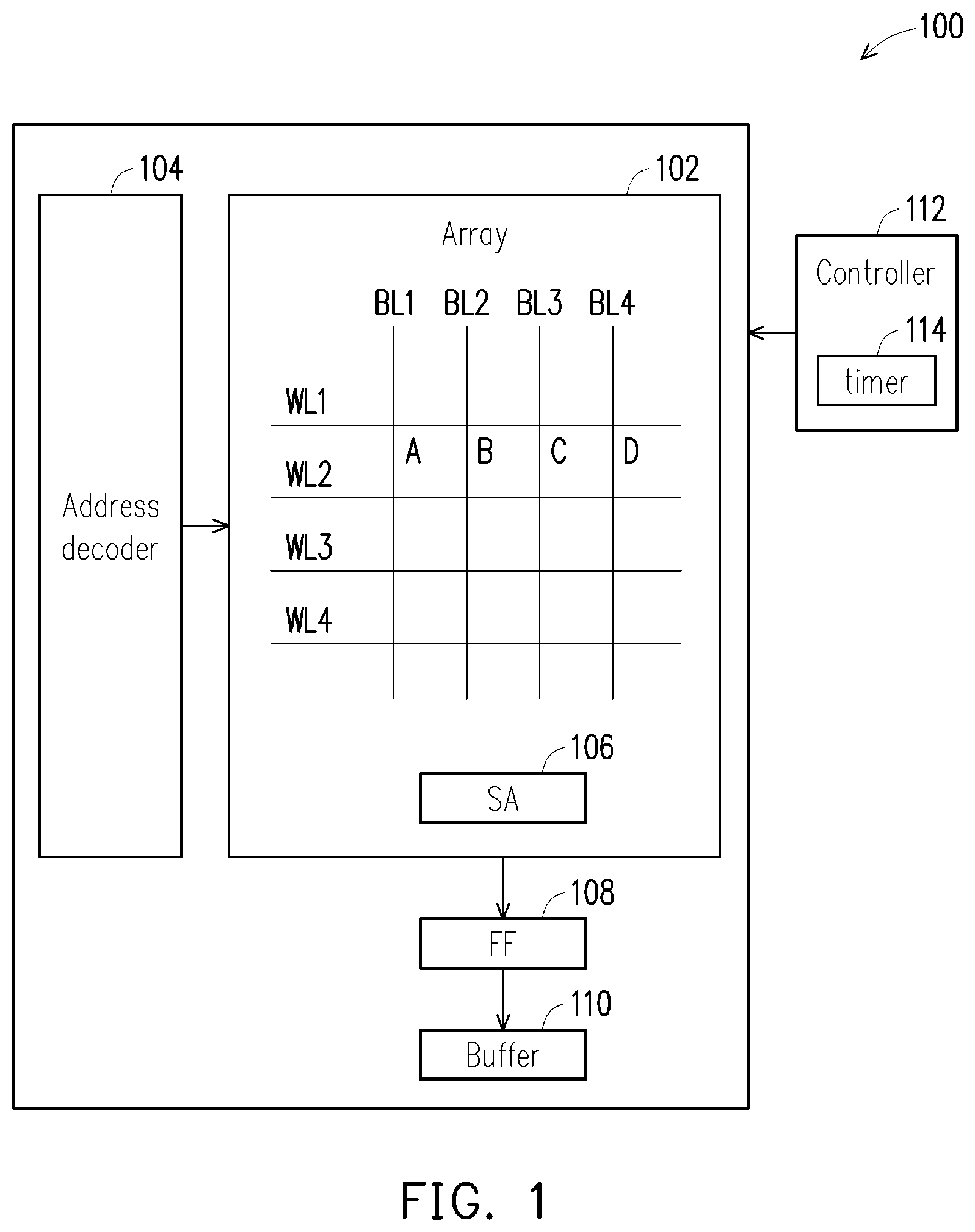 Patent US11854656 Figure 1 – Memory refresh