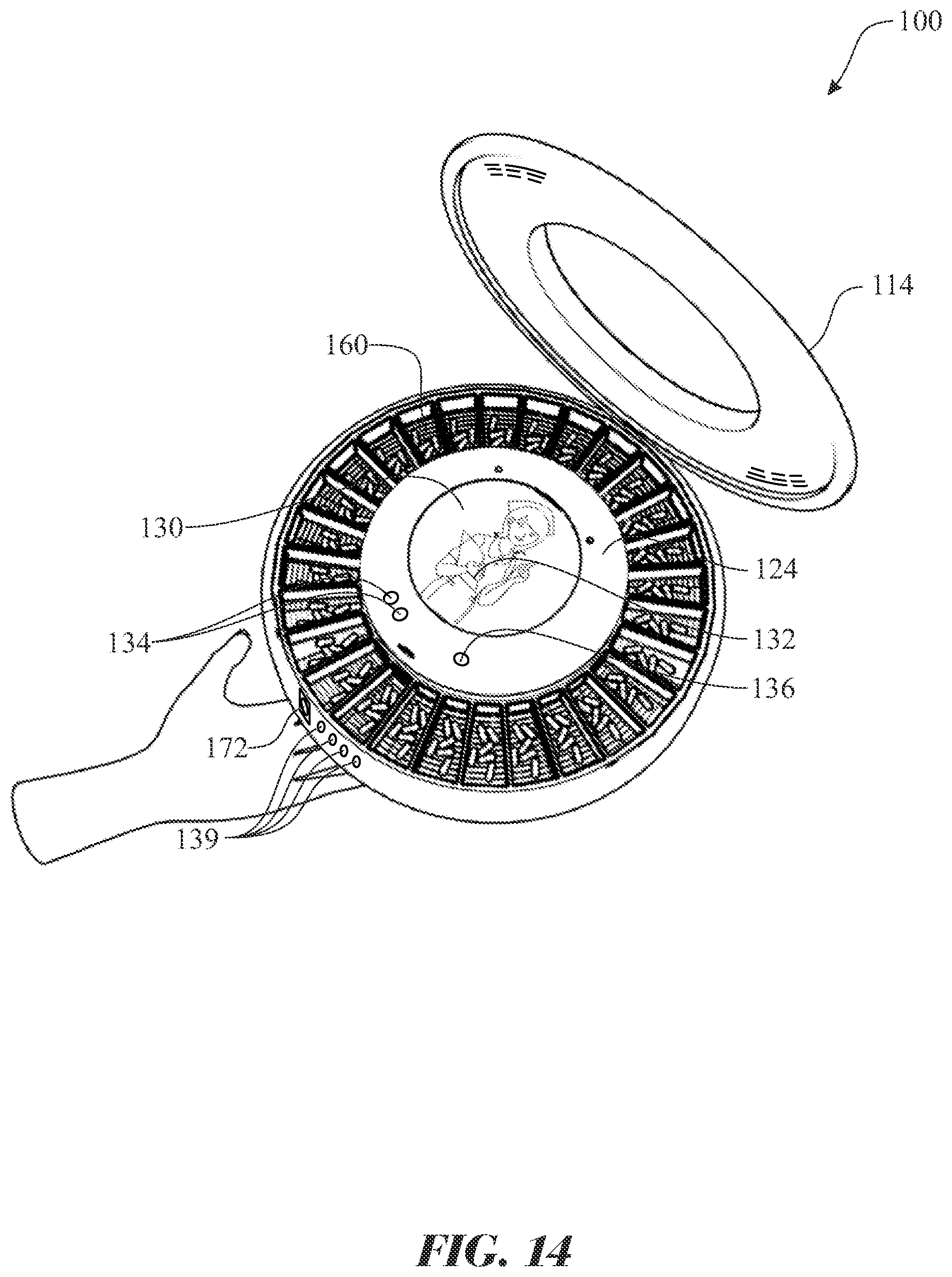 Patent US11854680 Figure 14 – Narcotics and opioids secure storage and dispensing apparatus and method of use