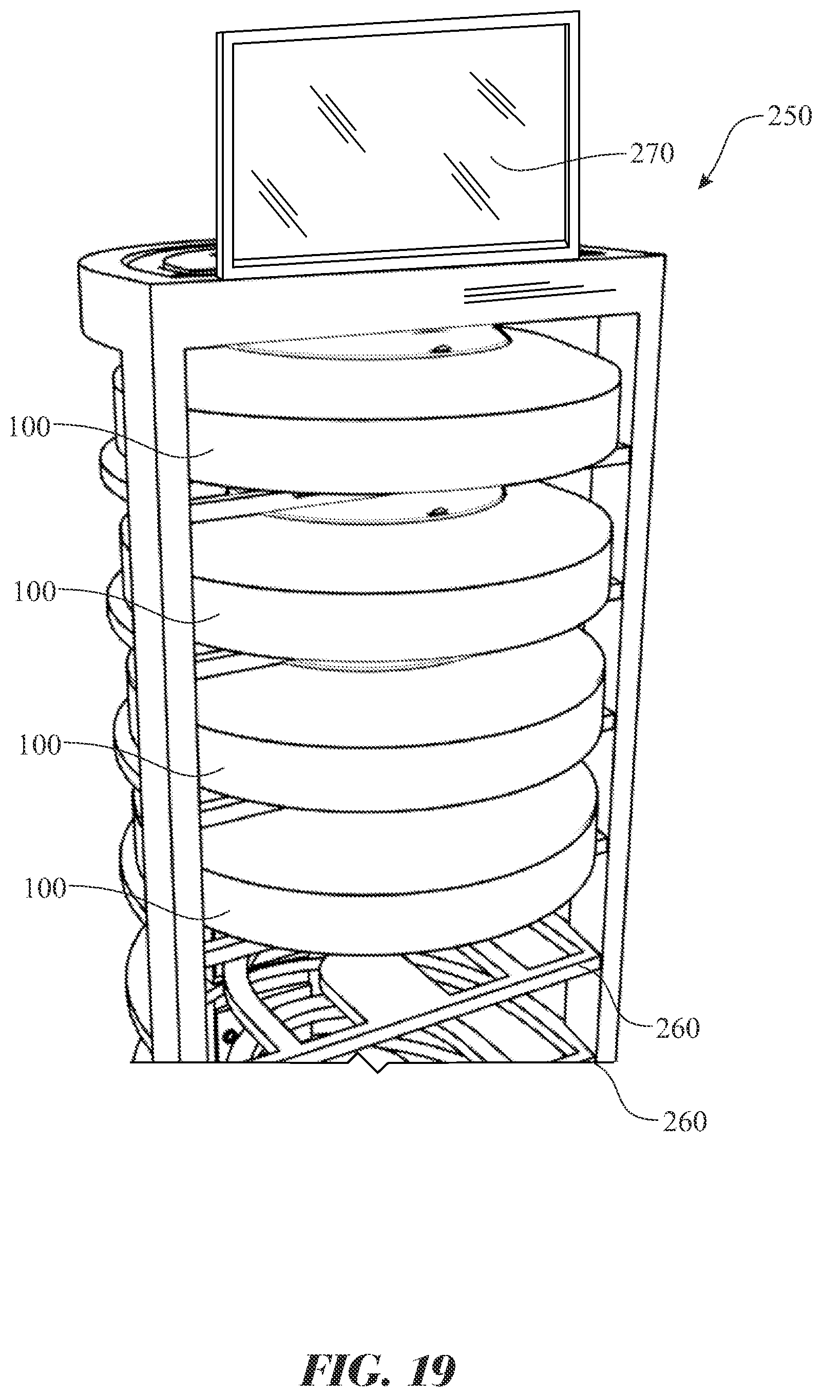 Patent US11854680 Figure 19 – Narcotics and opioids secure storage and dispensing apparatus and method of use