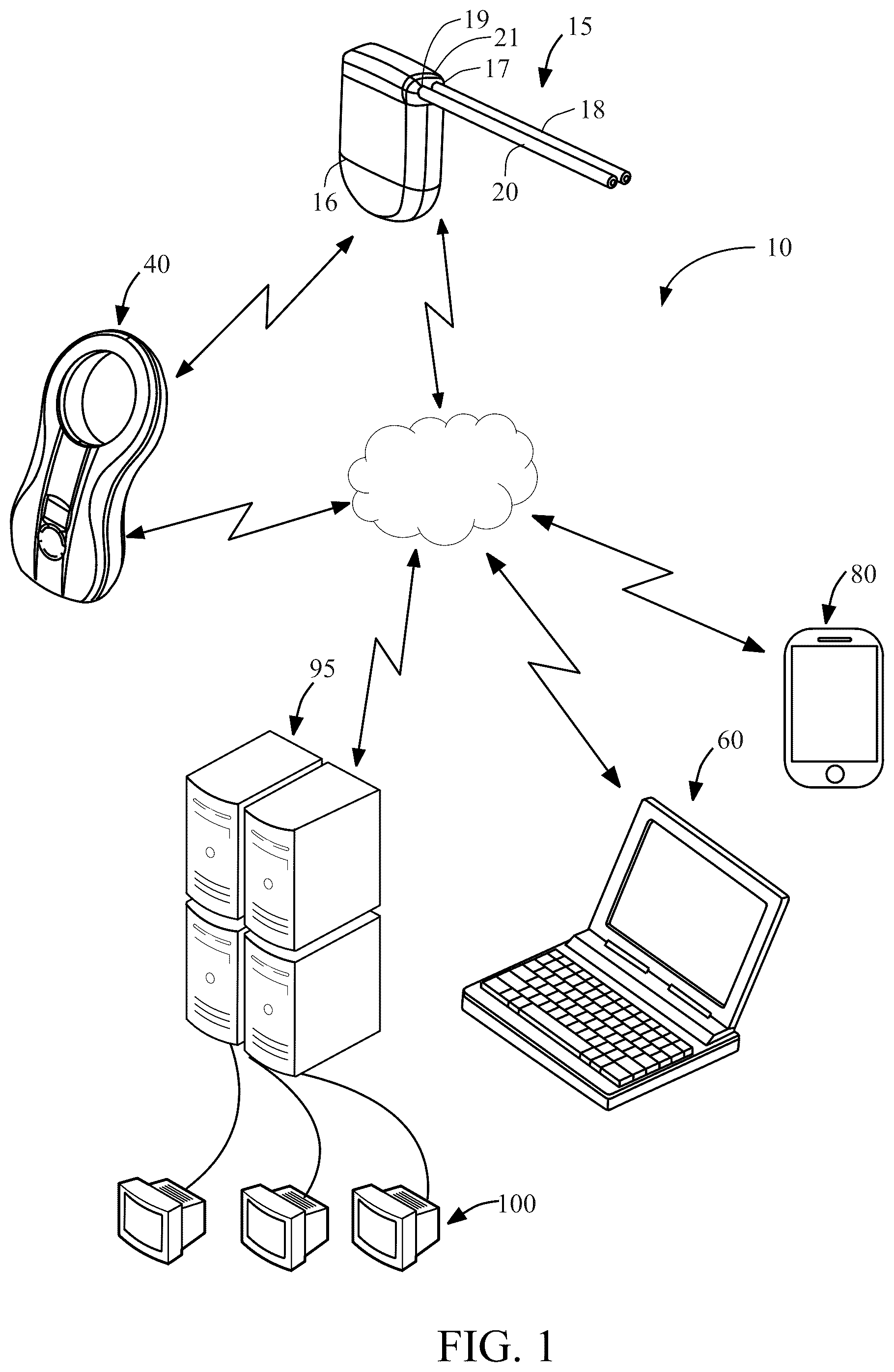 Patent US11854697 Figure 1 – Systems and methods for managing and analyzing data generated by an implantable device