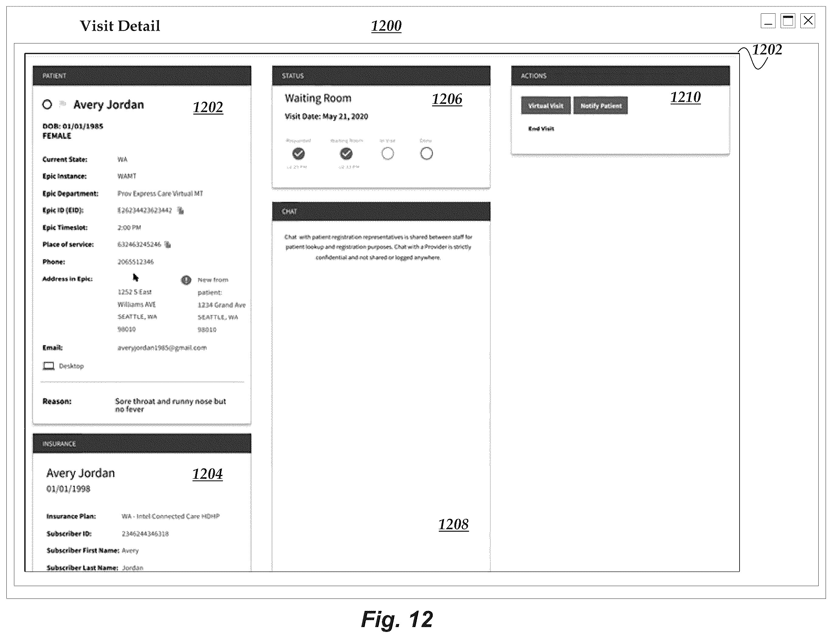 Patent US11854708 Figure 12 – Healthcare service platform