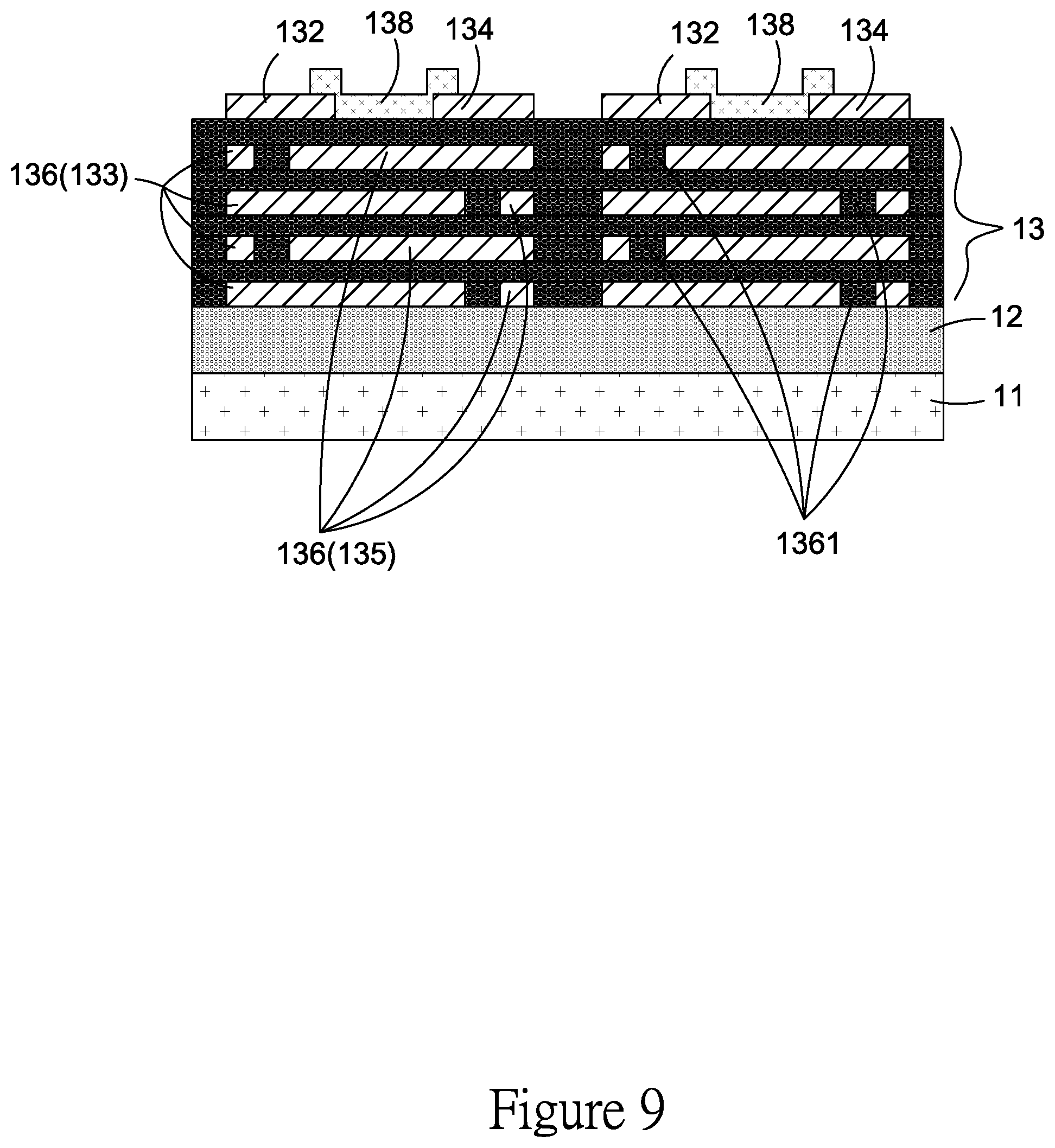 Patent US11854742 Figure 11 – Capacitor intergated structure.capacitor unit and manufacturing process thereof