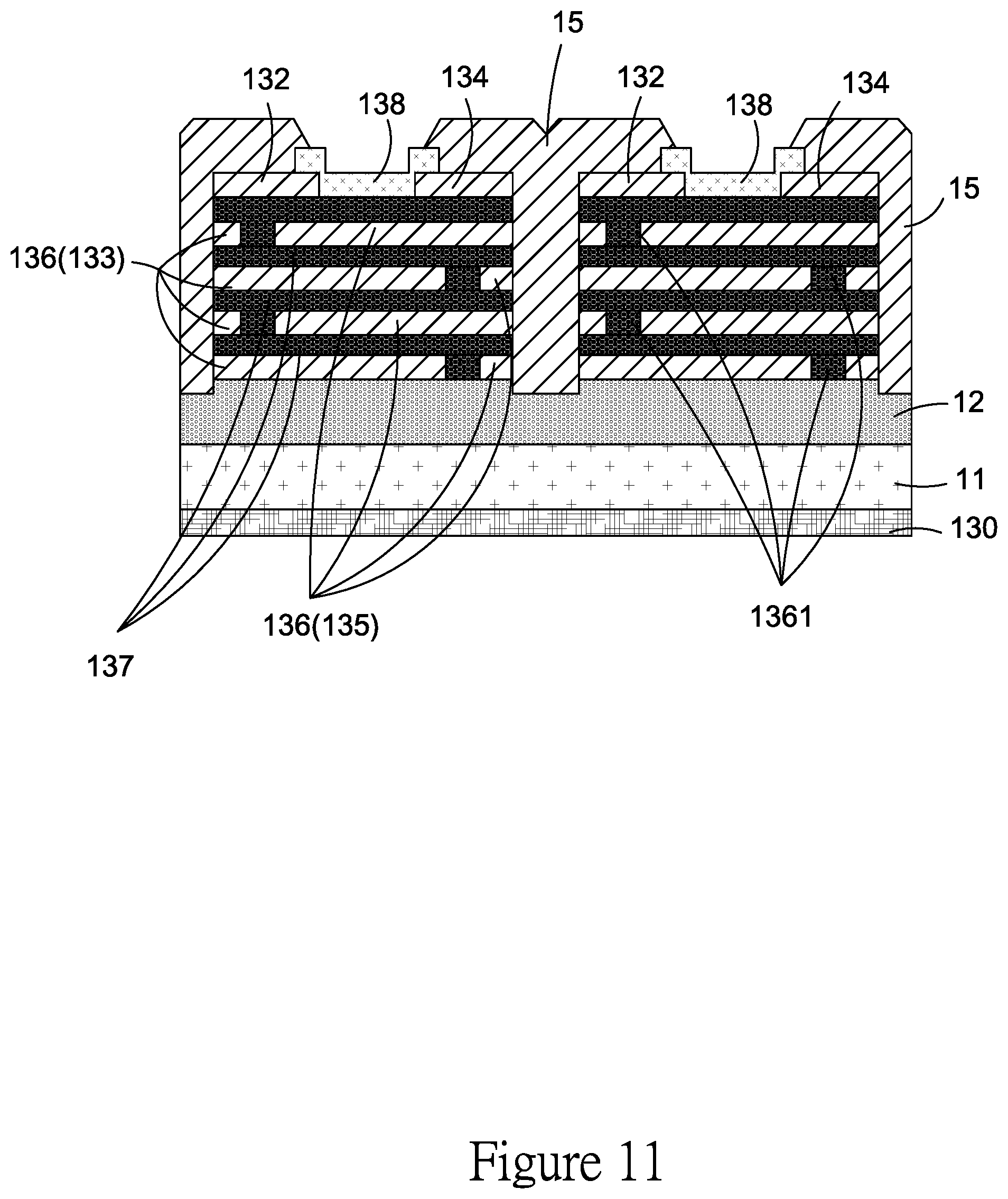 Patent US11854742 Figure 13 – Capacitor intergated structure.capacitor unit and manufacturing process thereof