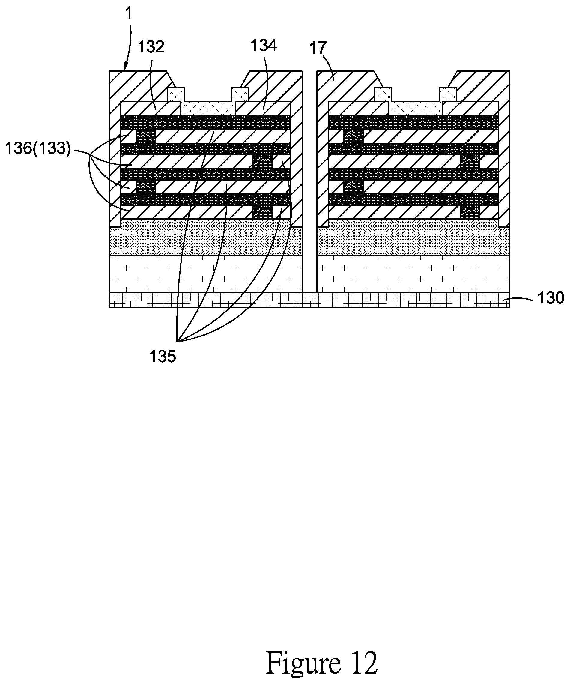 Patent US11854742 Figure 14 – Capacitor intergated structure.capacitor unit and manufacturing process thereof