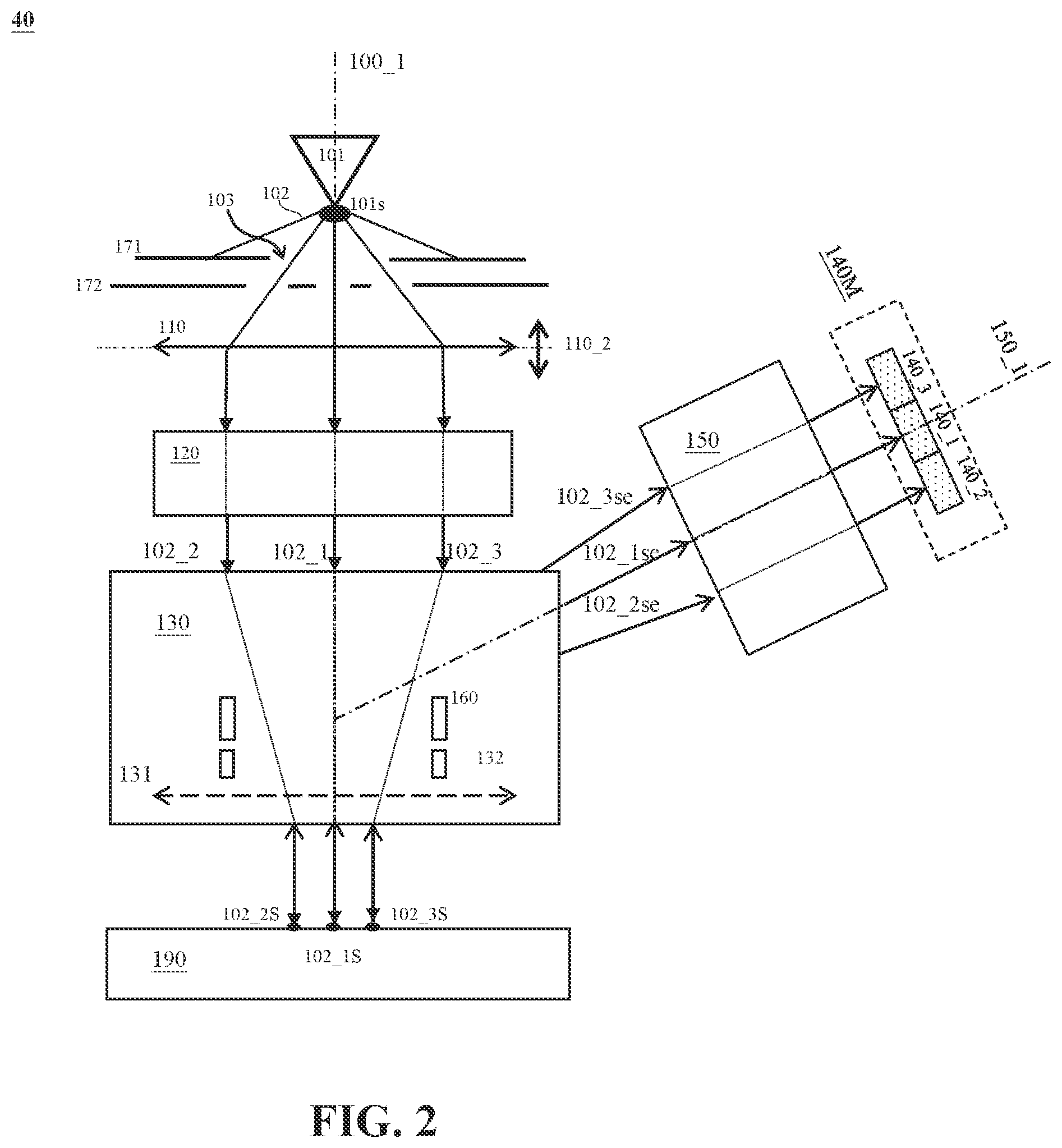 Patent US11854765 Figure 2 – Multiple charged-particle beam apparatus and methods
