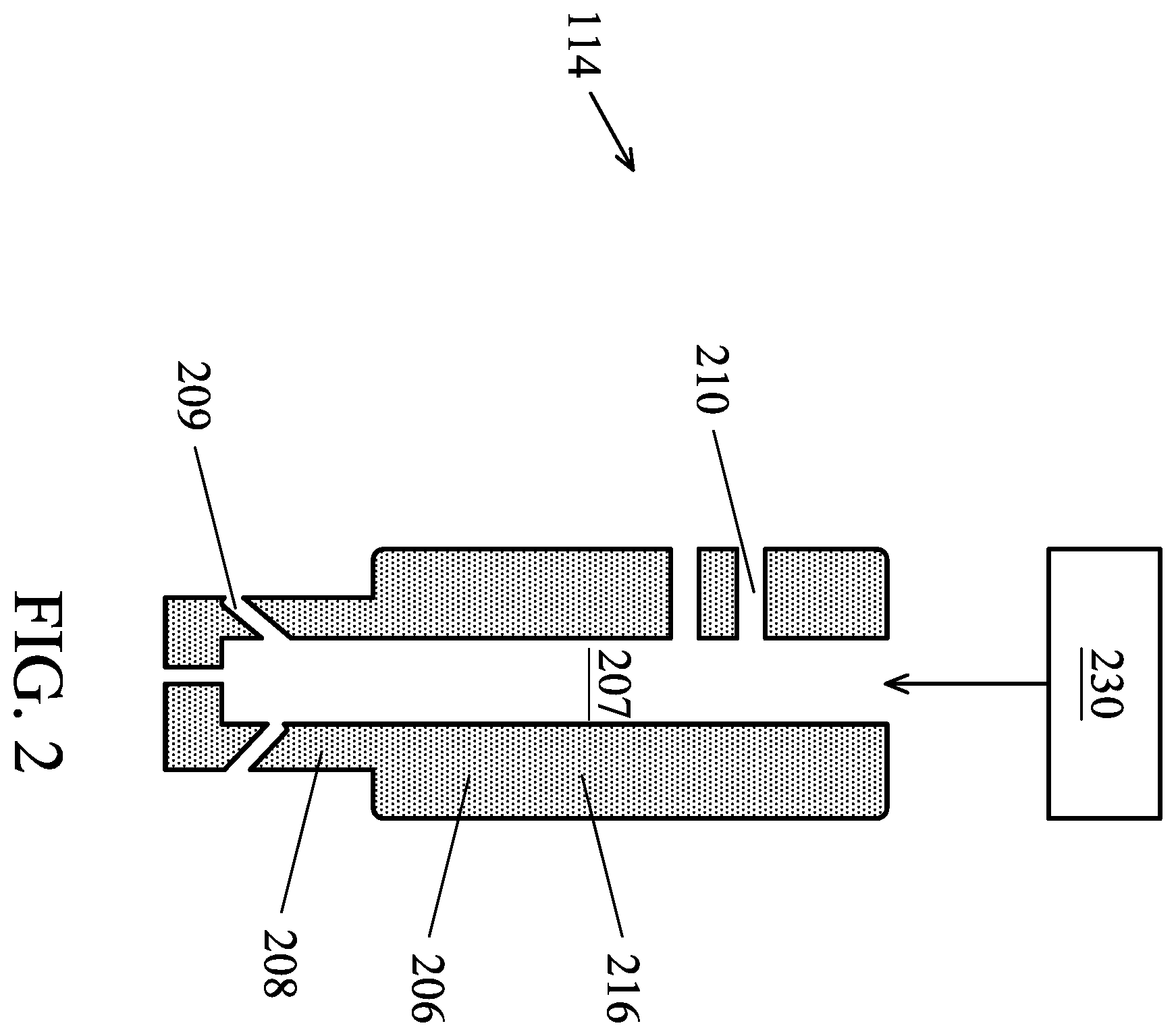Patent US11854769 Figure 2 – Adjustable fastening device for plasma gas injectors