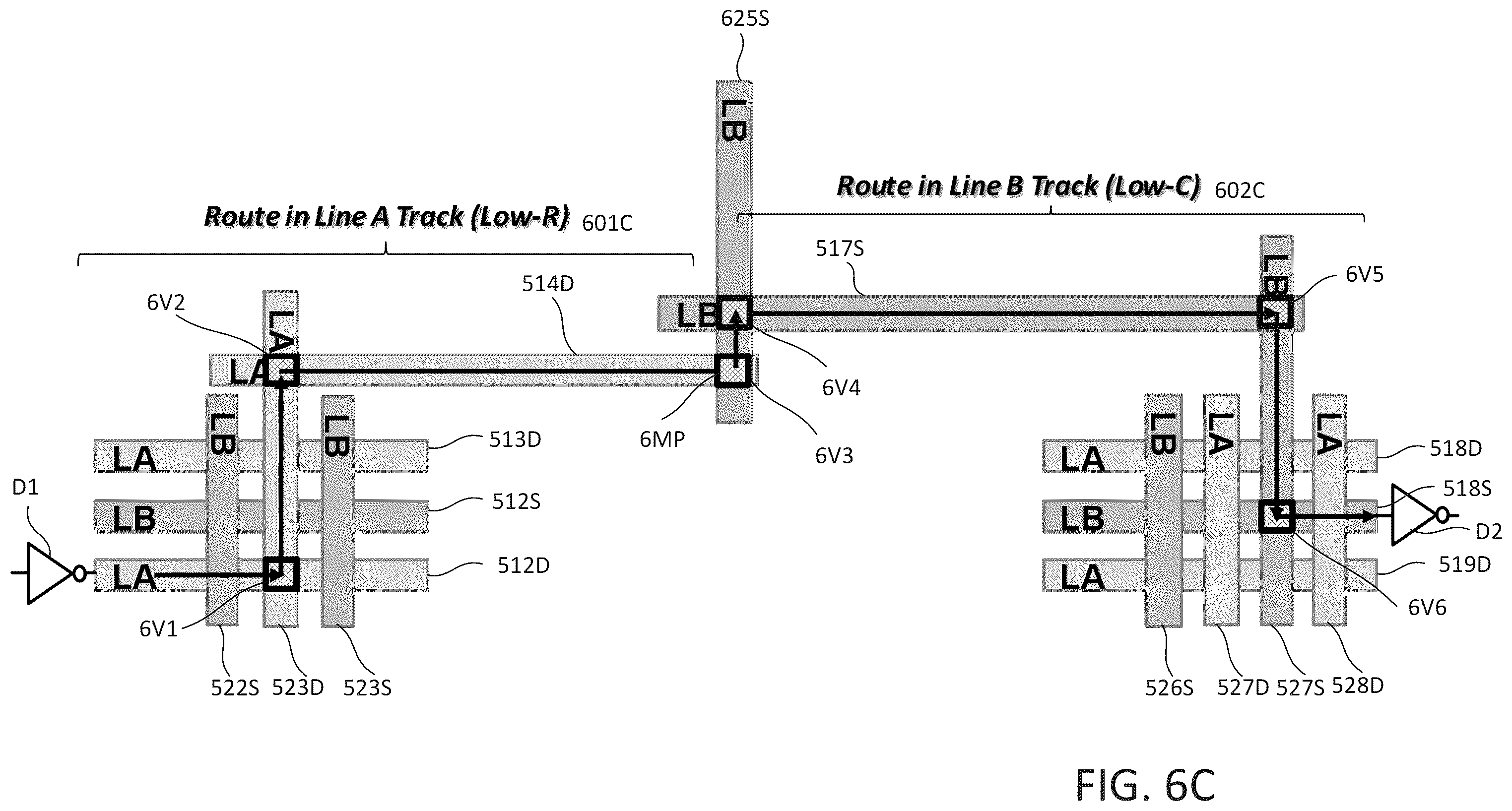 Patent US11854786 Figure 8 – Deep lines and shallow lines in signal conducting paths