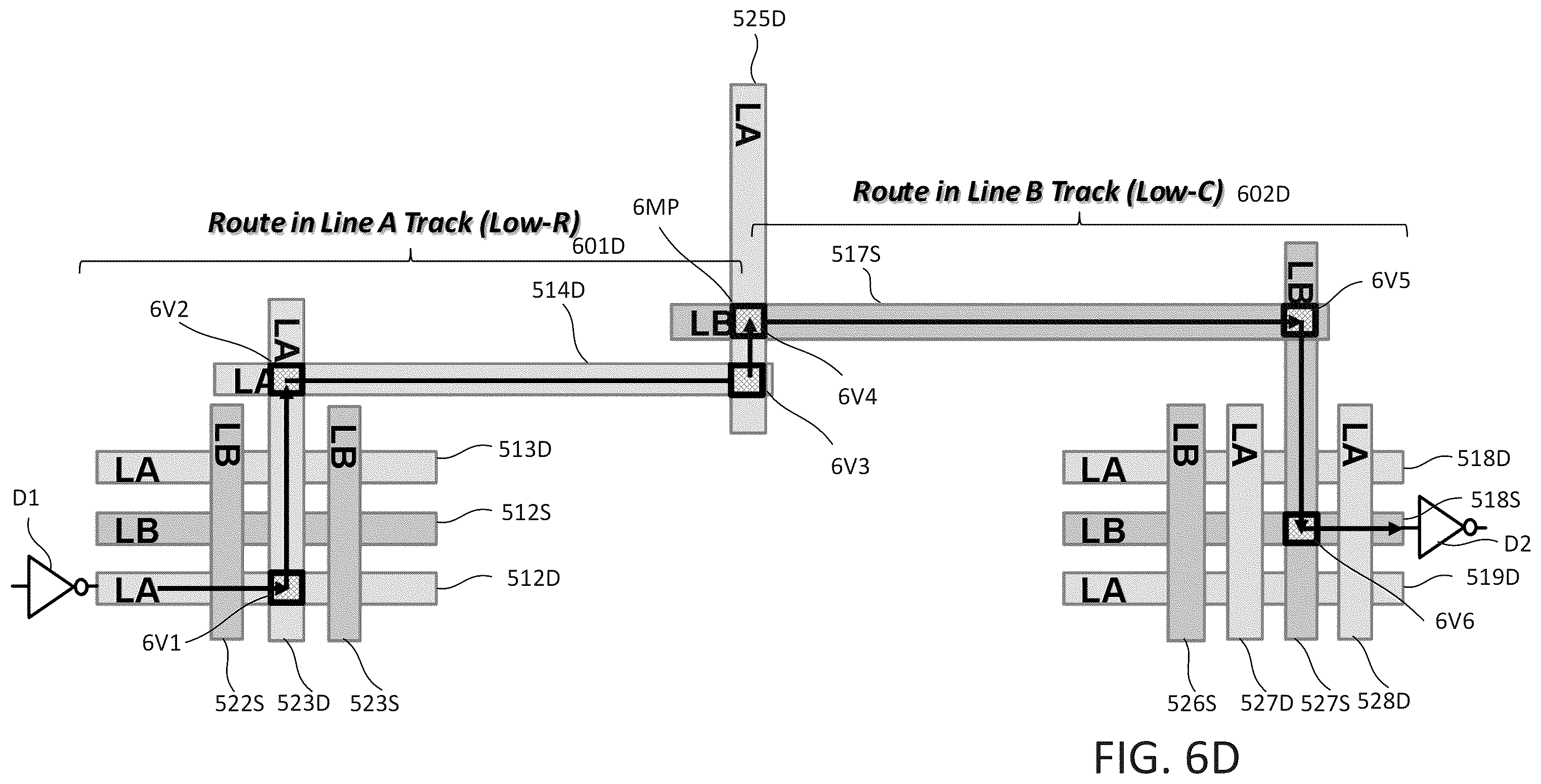 Patent US11854786 Figure 9 – Deep lines and shallow lines in signal conducting paths