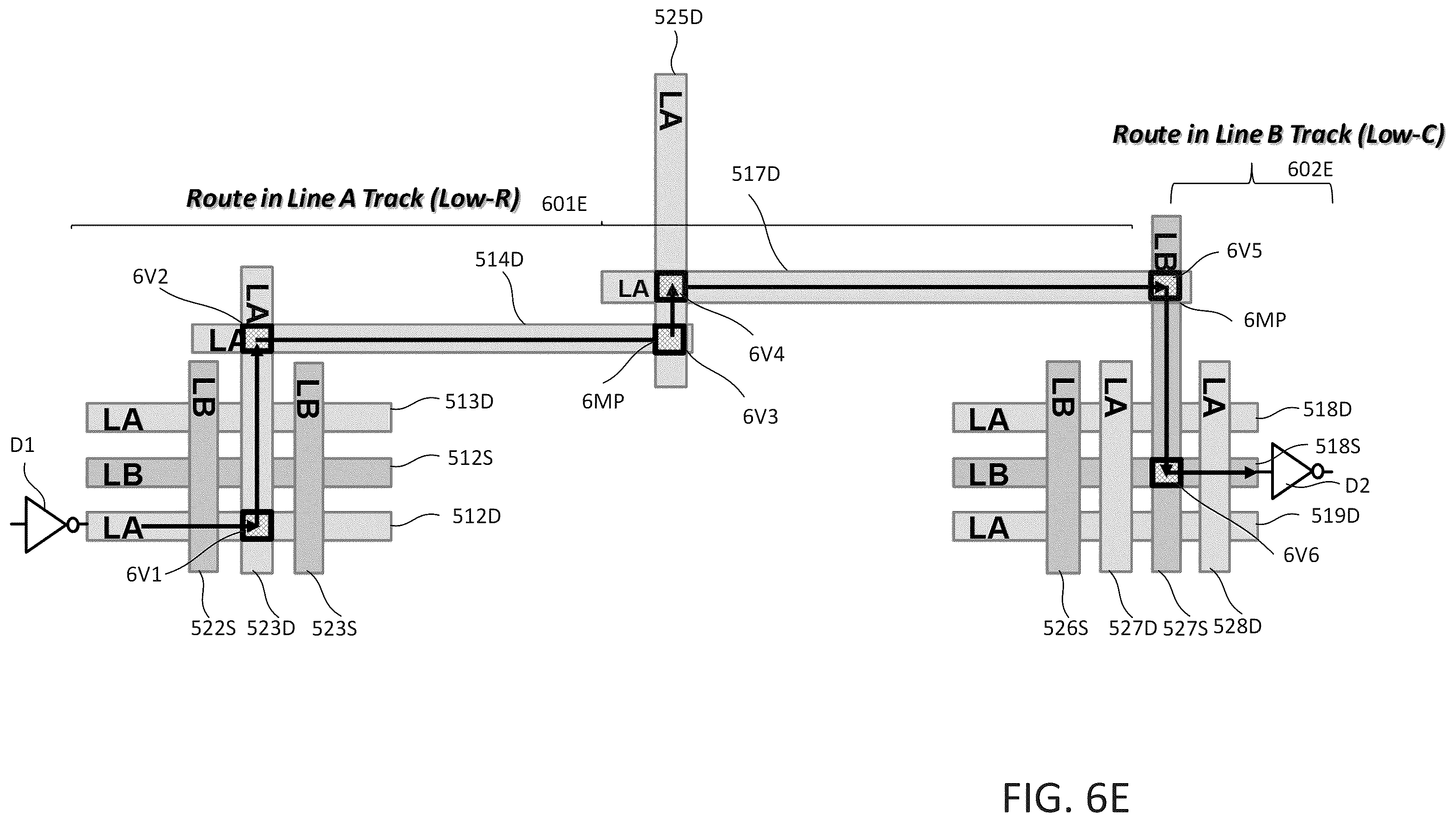 Patent US11854786 Figure 10 – Deep lines and shallow lines in signal conducting paths