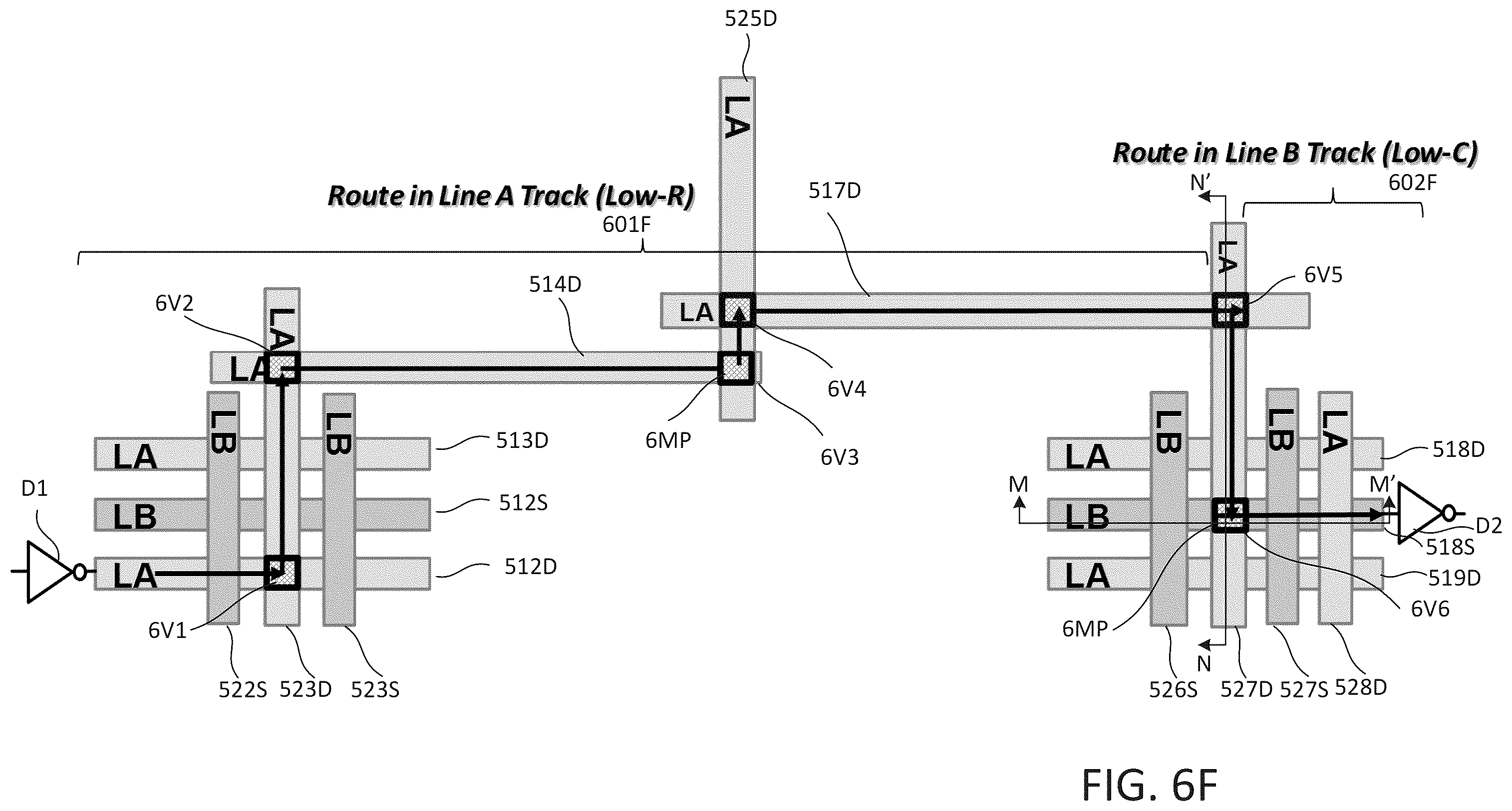 Patent US11854786 Figure 11 – Deep lines and shallow lines in signal conducting paths