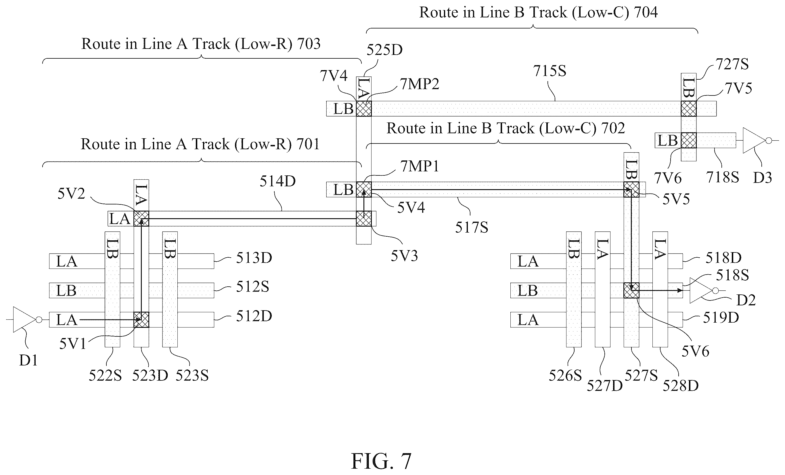 Patent US11854786 Figure 12 – Deep lines and shallow lines in signal conducting paths