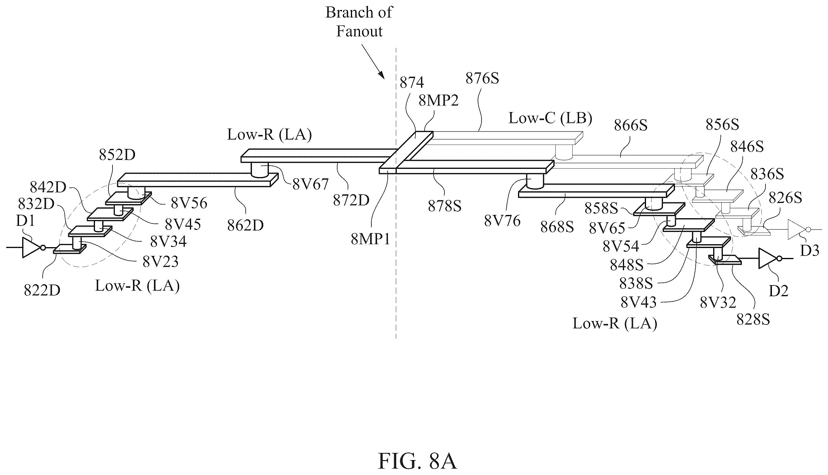 Patent US11854786 Figure 13 – Deep lines and shallow lines in signal conducting paths